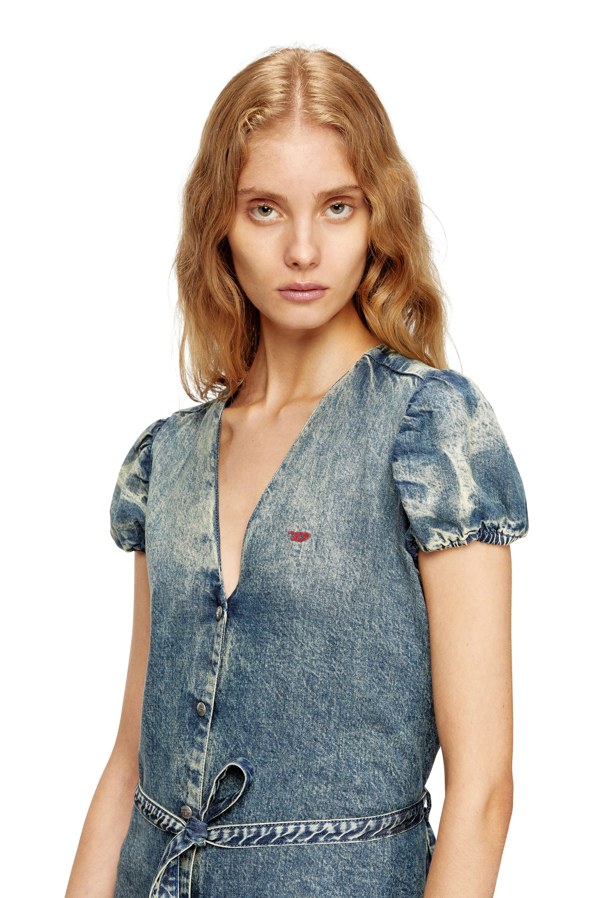 Diesel - DE-OLLISH-D, Vestito in denim con cintura in vita Donna in Blu - 5