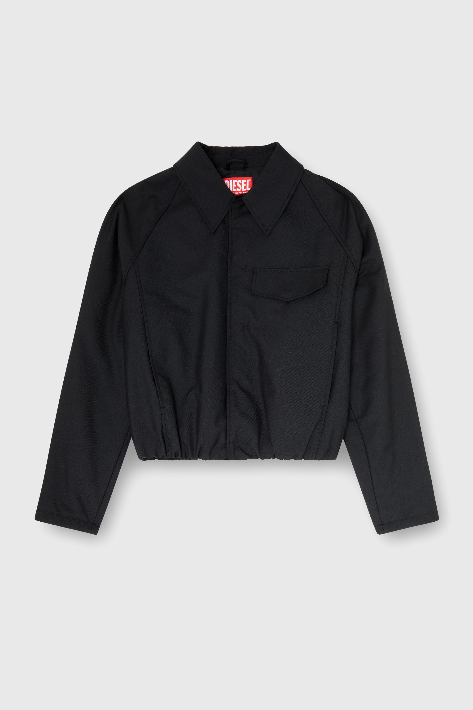Diesel - J-ATTOR-COOL, Bomber arricciato in misto lana Uomo in Nero - 2
