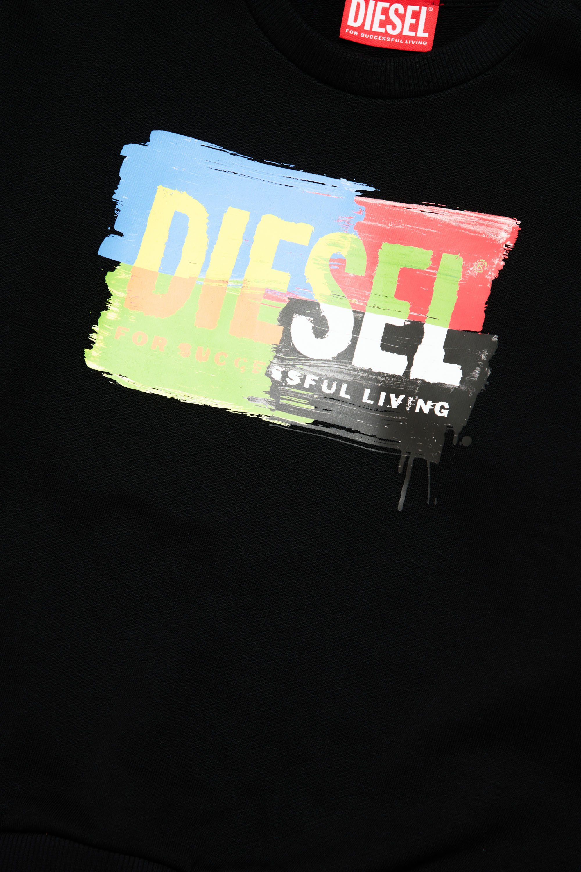 Diesel - SKAND OVER, Unisex Sweatshirt with painted-effect logo in Black - Image 3