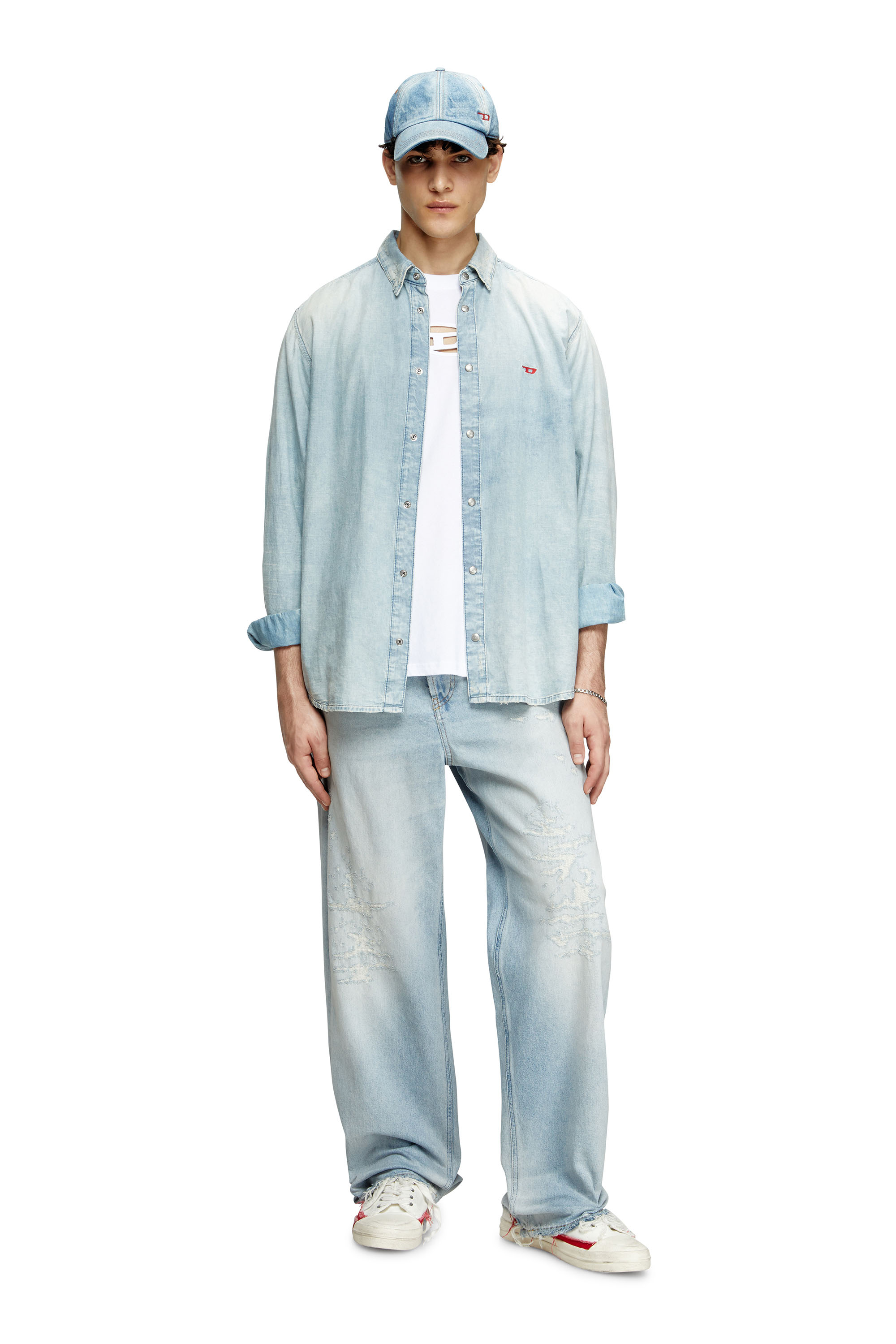 Diesel - T-BOXT-OD, T-shirt con ricamo Oval D Unisex in Bianco - 1