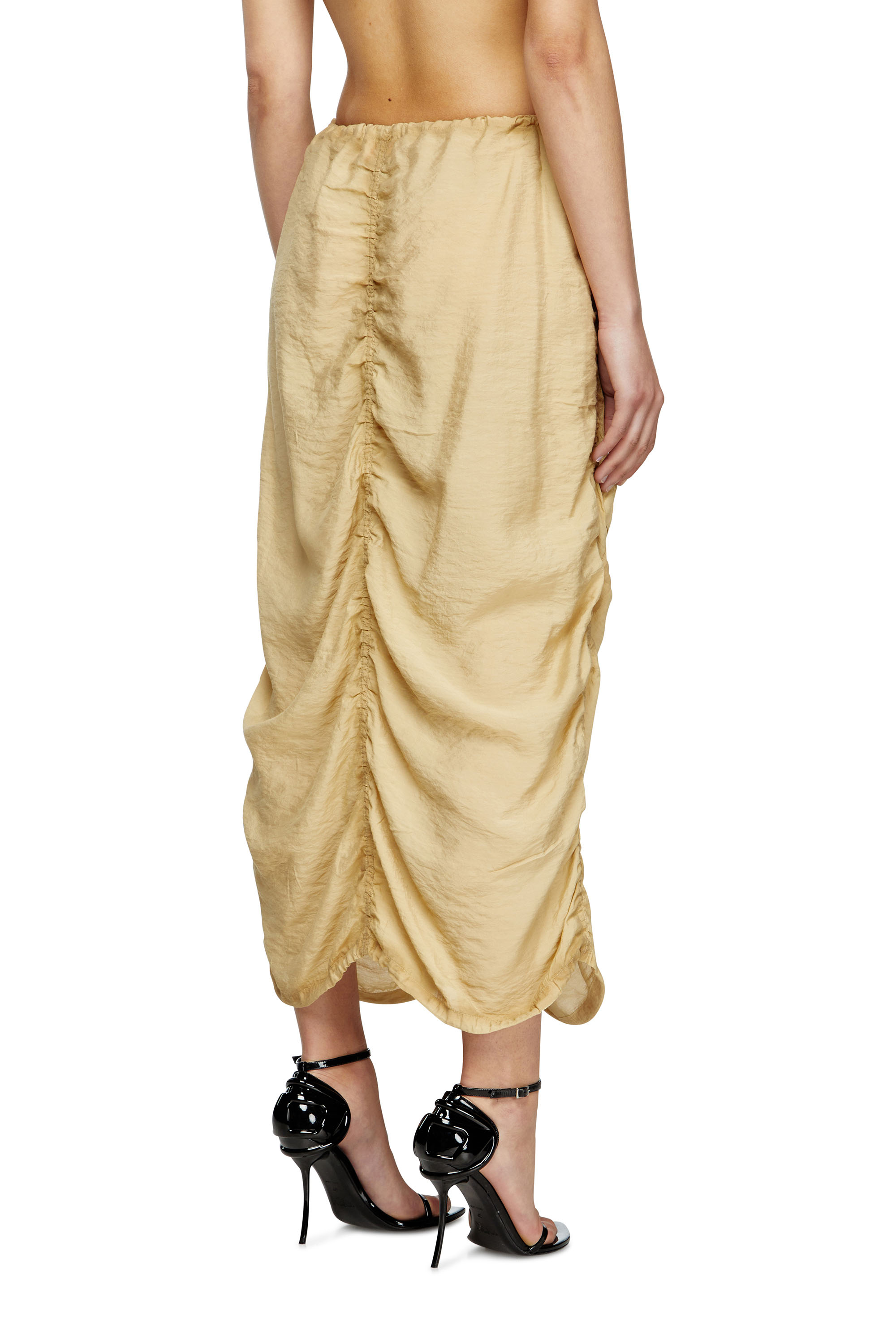 Diesel - O-RACLE, Gonna cargo in viscosa-nylon trattata Donna in Beige - 4