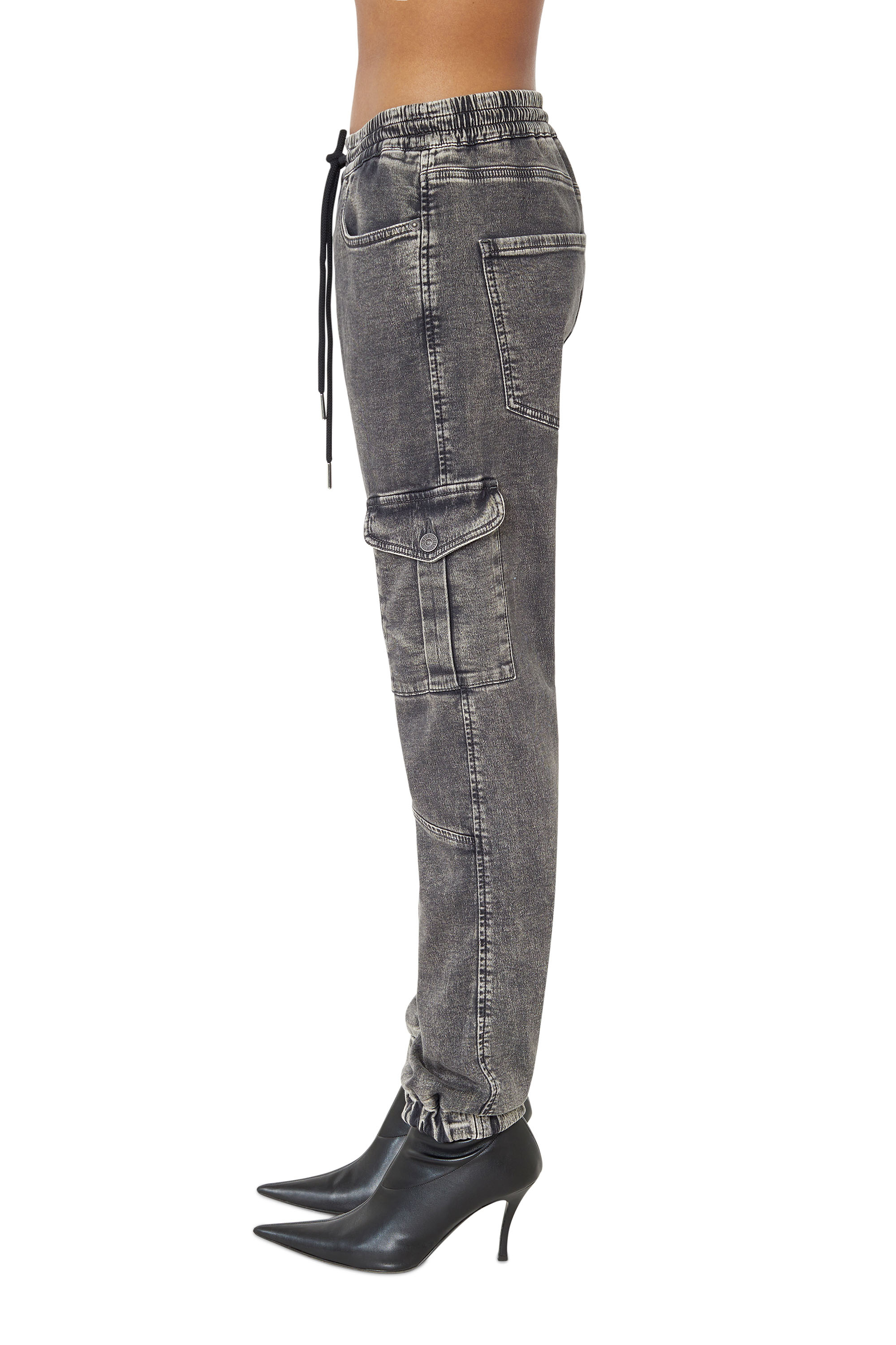 Diesel - D-Ursy Track Denim 069ZF Slim, Nero/Grigio scuro - Image 4