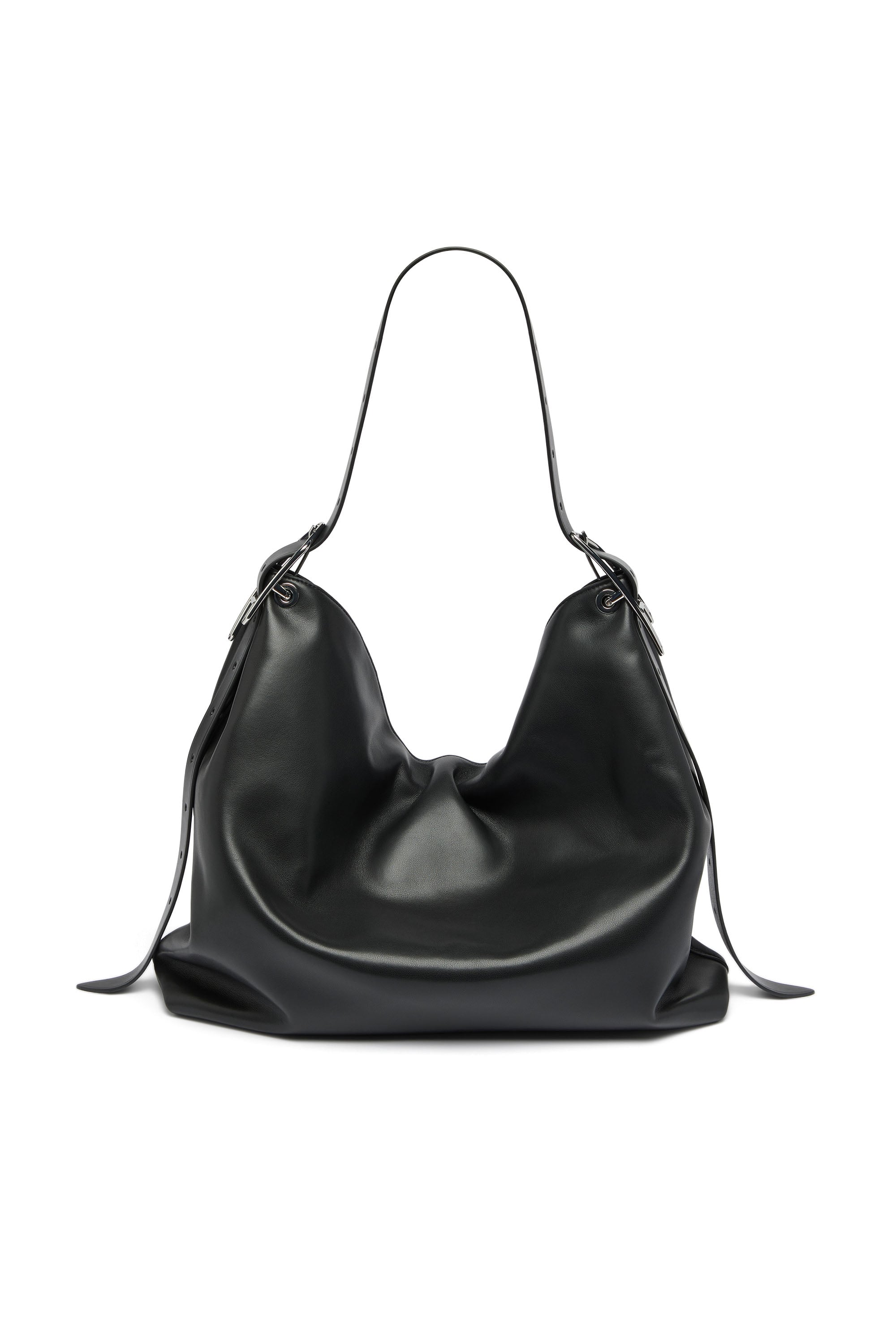 Diesel - D-LINE HOBO L, D-Line-Borsa hobo in pelle Donna in Nero - 3
