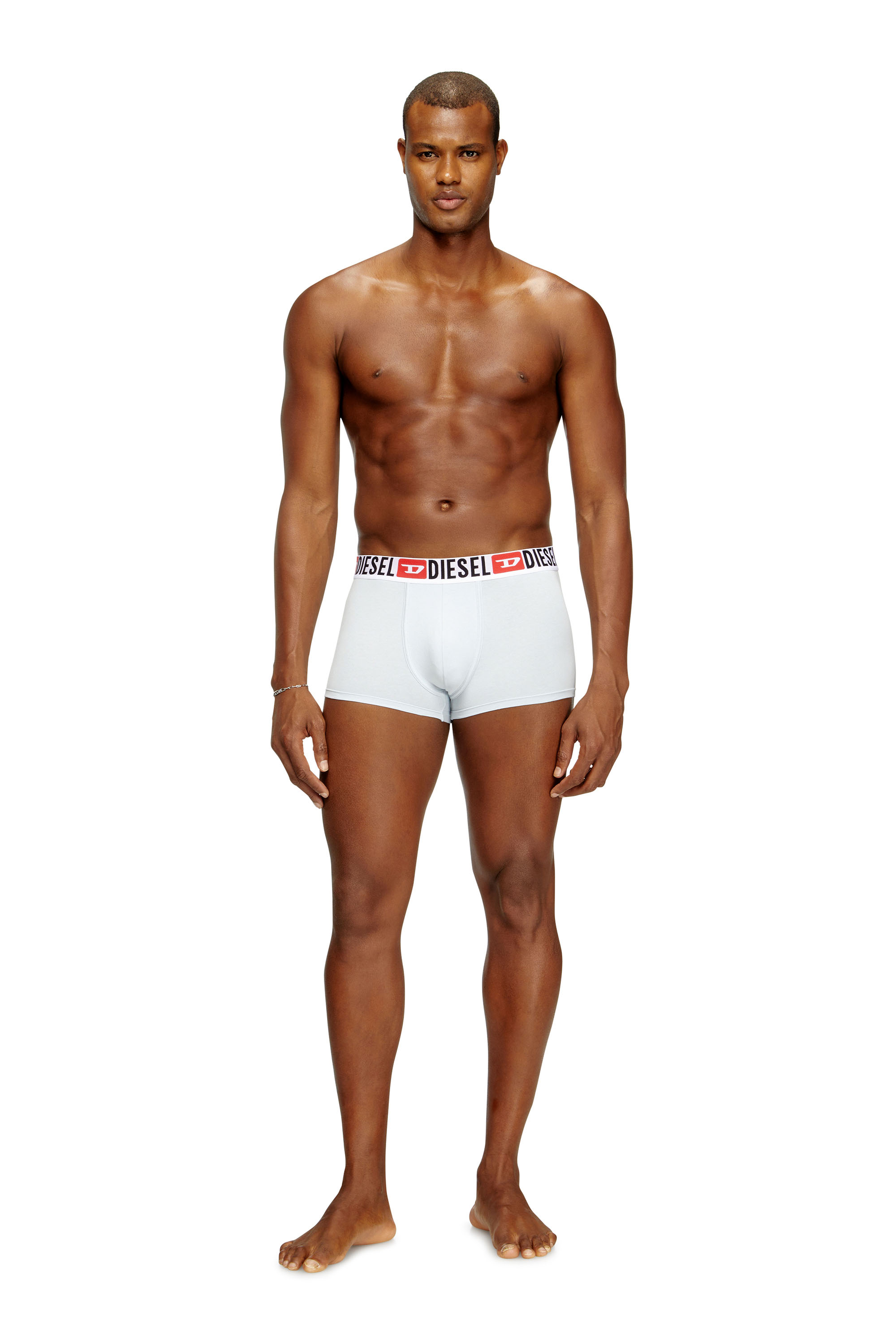 Diesel - UMBX-DAMIENTHREEPACK, Set di tre boxer con elastico in vita con logo all-over Uomo in Bianco - 3