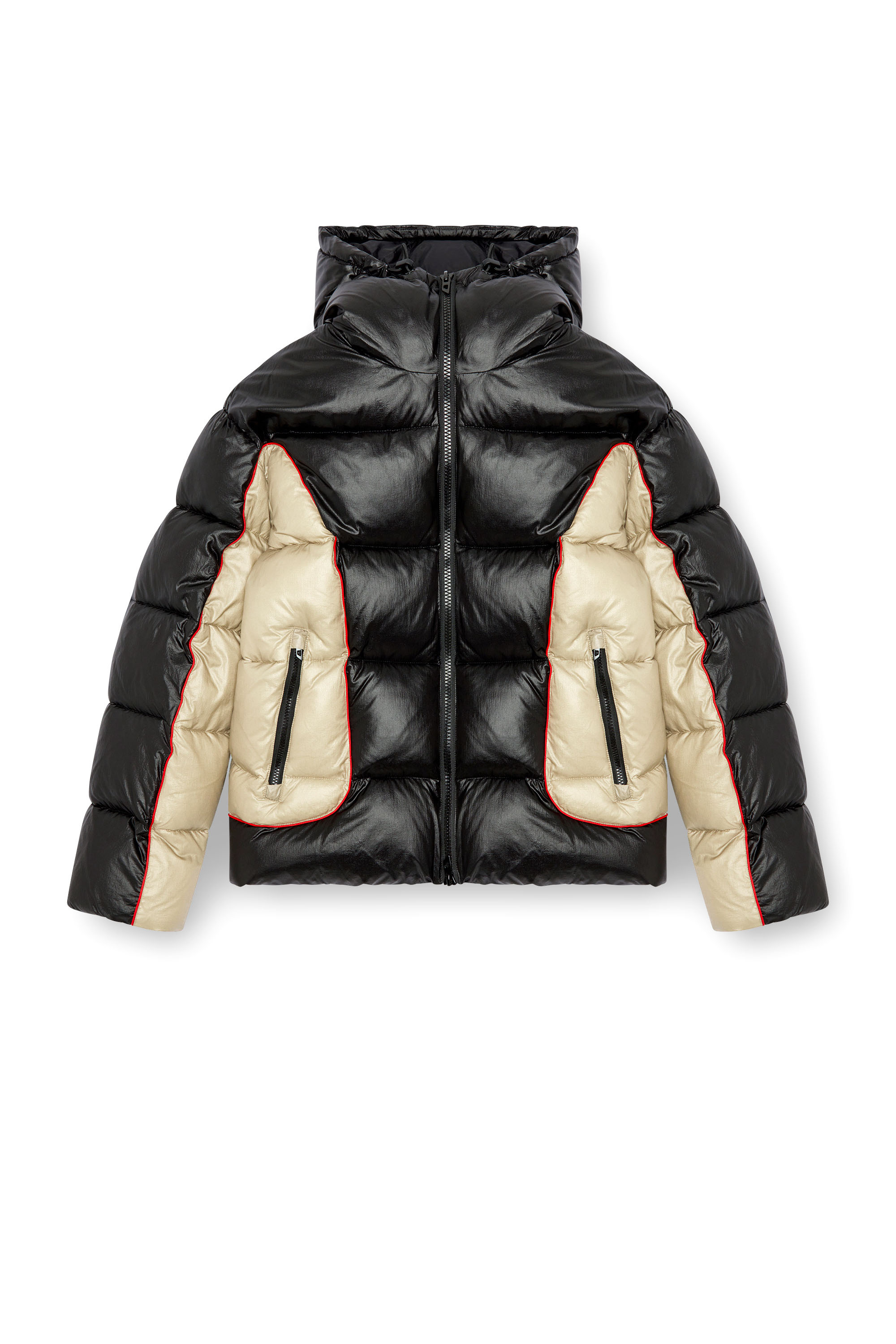 Diesel - W-OSTEND, Piumino con cappuccio in ripstop lucido Uomo in Multicolor - 3