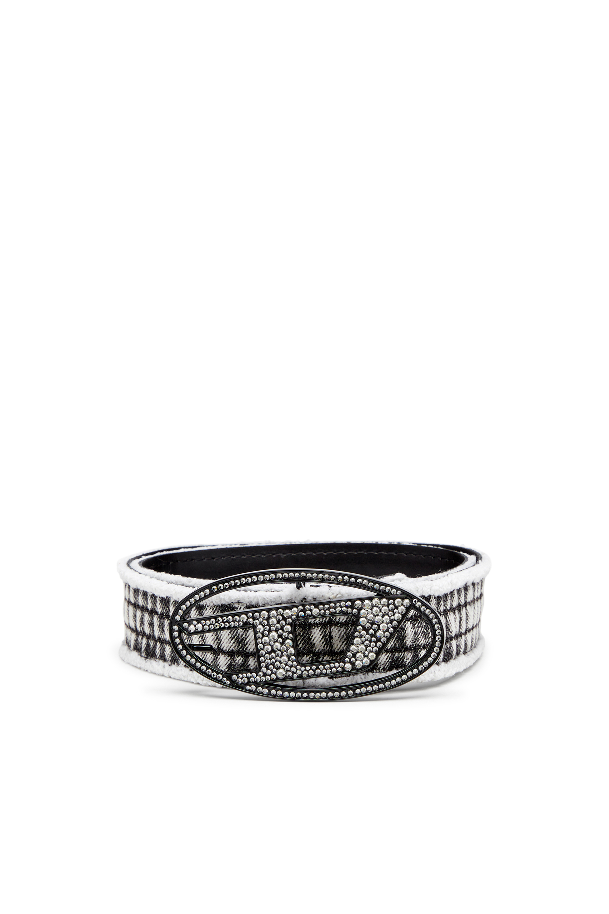 Diesel - B-1DR STRASS, Cintura 3.9 cm in denim pelle con fibbia gioiello Donna in Nero - 1