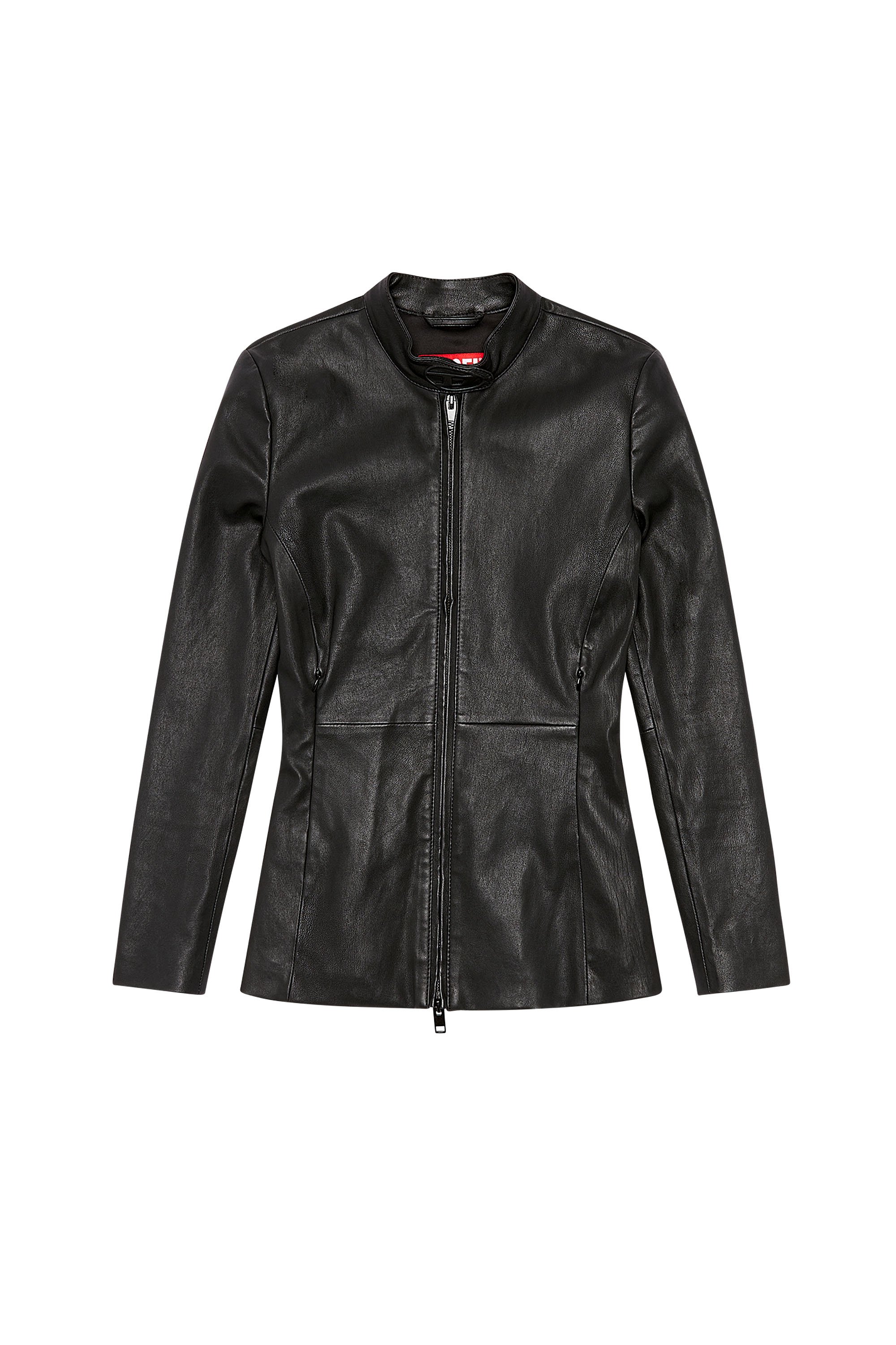 Diesel - L-SORY-N1, Woman Stretch-leather jacket in Black - Image 3