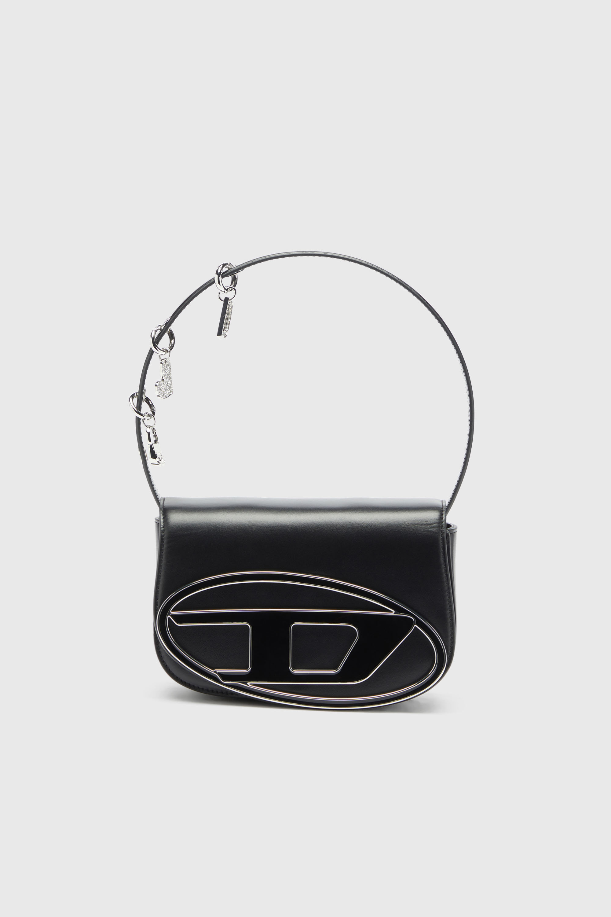 Diesel - 1DR, 1DR -Iconica borsa a spalla in pelle con charms sul manico Donna in Nero - 1