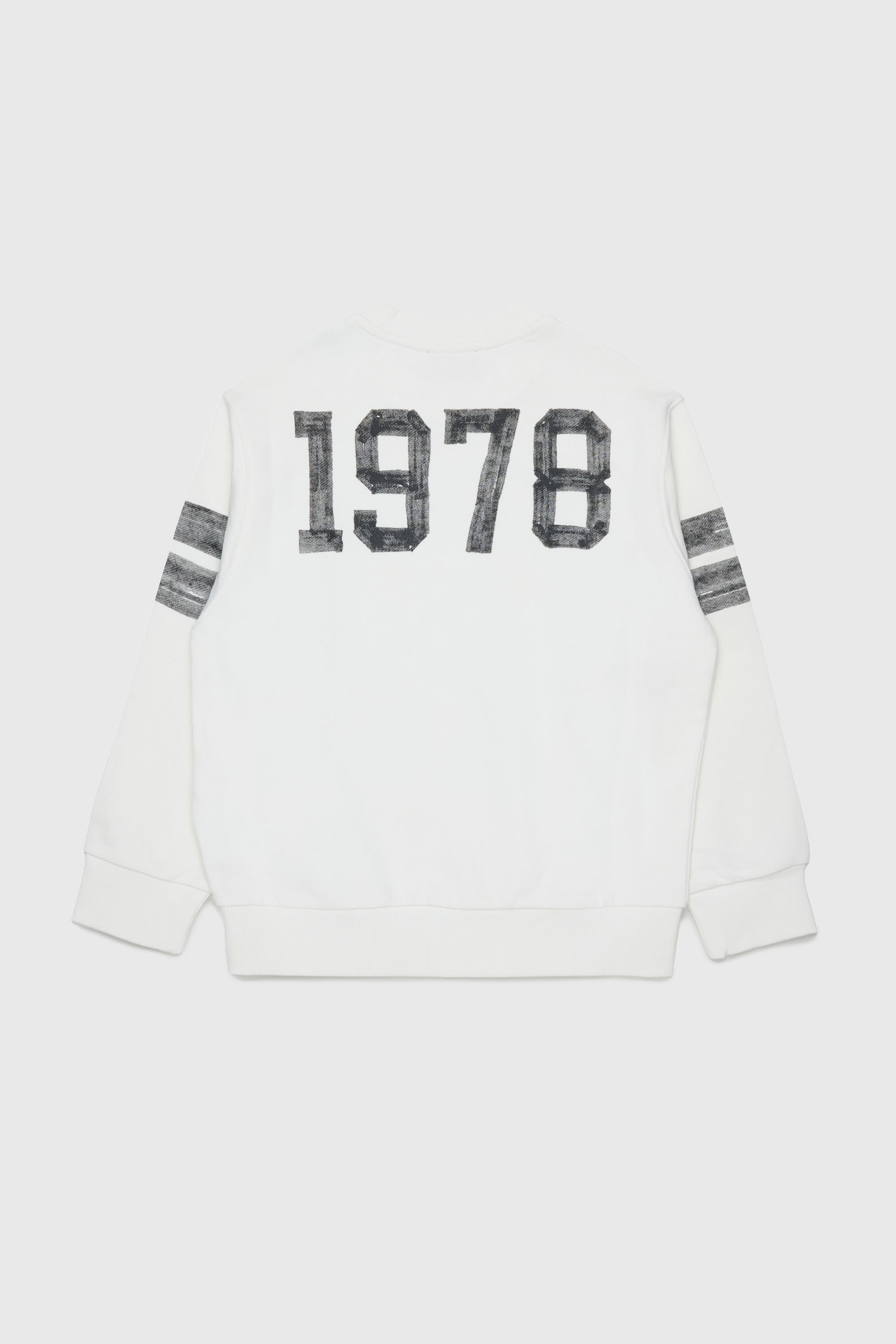 Diesel - SBAND OVER, Felpa con stampe logo stile college Uomo in Bianco - 2