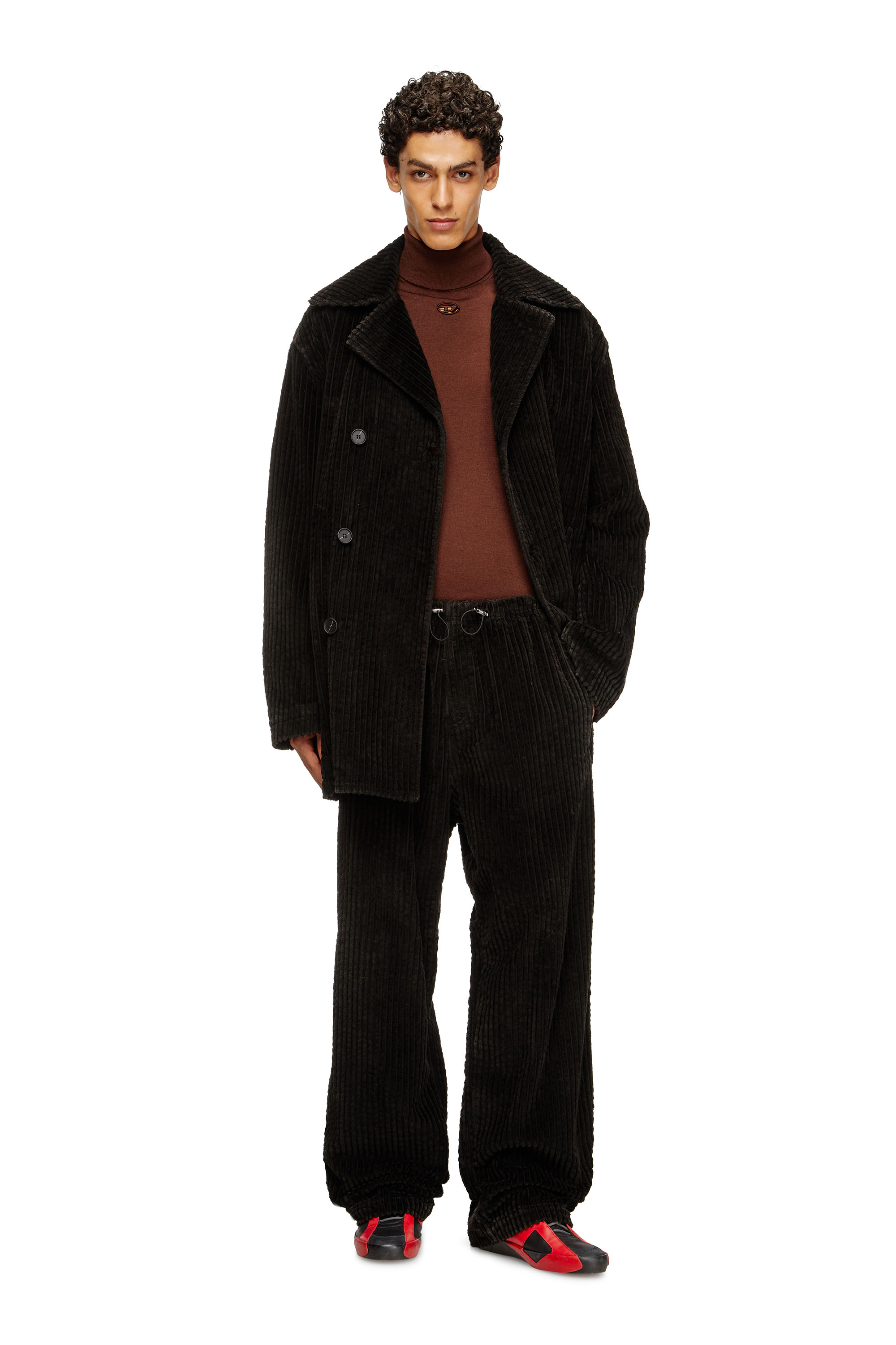 Diesel - W-OTIS, Peacoat in velluto a coste trattato Uomo in Marrone - 1