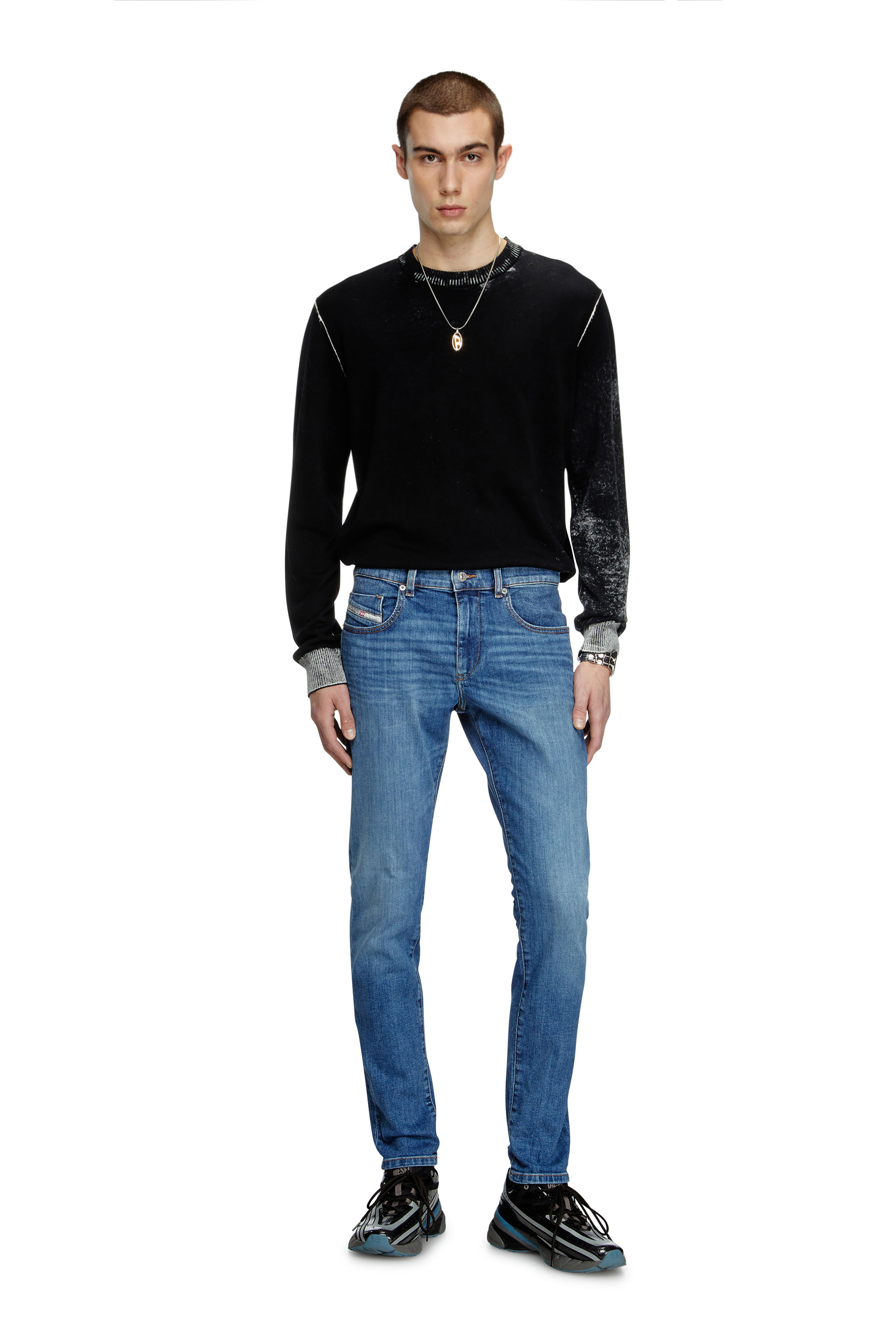 Diesel - Slim Jeans 2019 D-Strukt 0KIAL Uomo, Blu Chiaro - Image 2