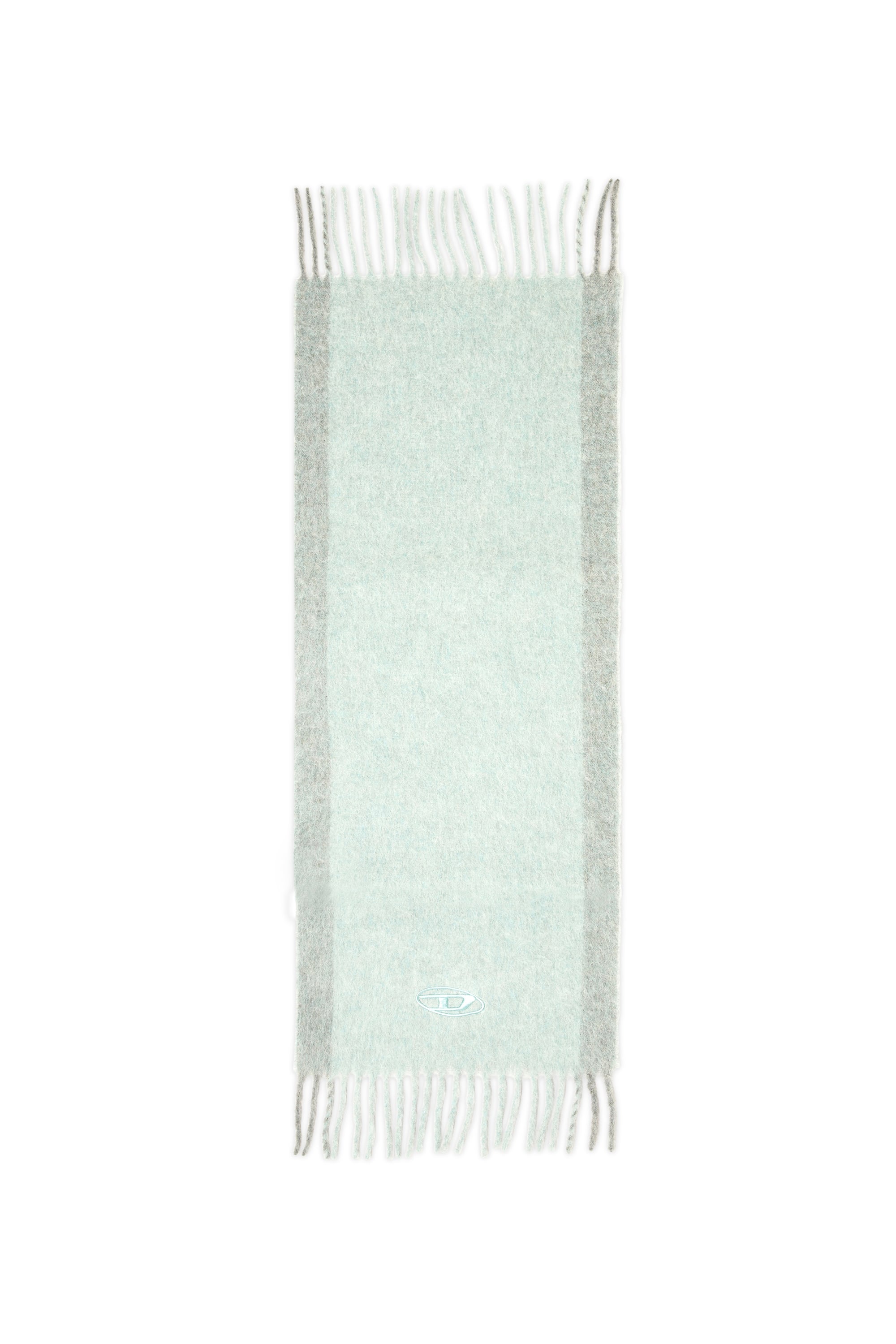 Diesel - S-OLID, Sciarpa in misto lana con righe a contrasto Uomo in Verde - 2