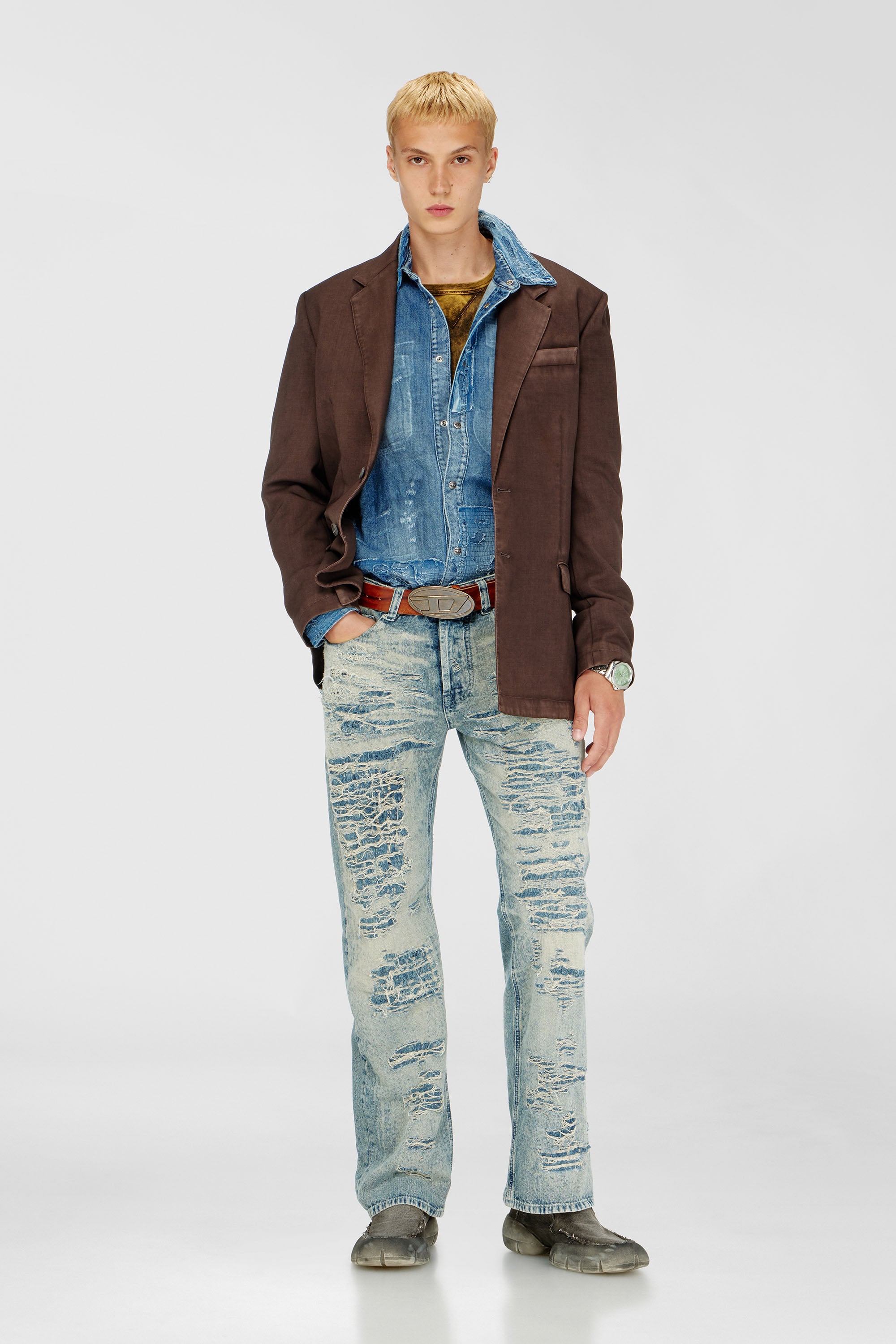 Diesel - Relaxed Jeans 1980 D-Eeper 068YM Uomo, Blu medio - Image 1