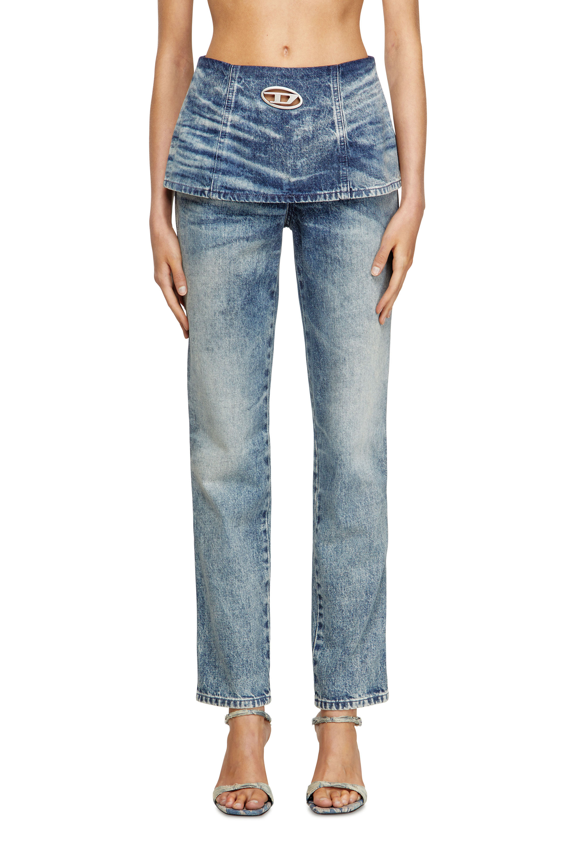 Diesel - Slim Jeans D-Hourjian 007DA Donna, Blu Chiaro - Image 1
