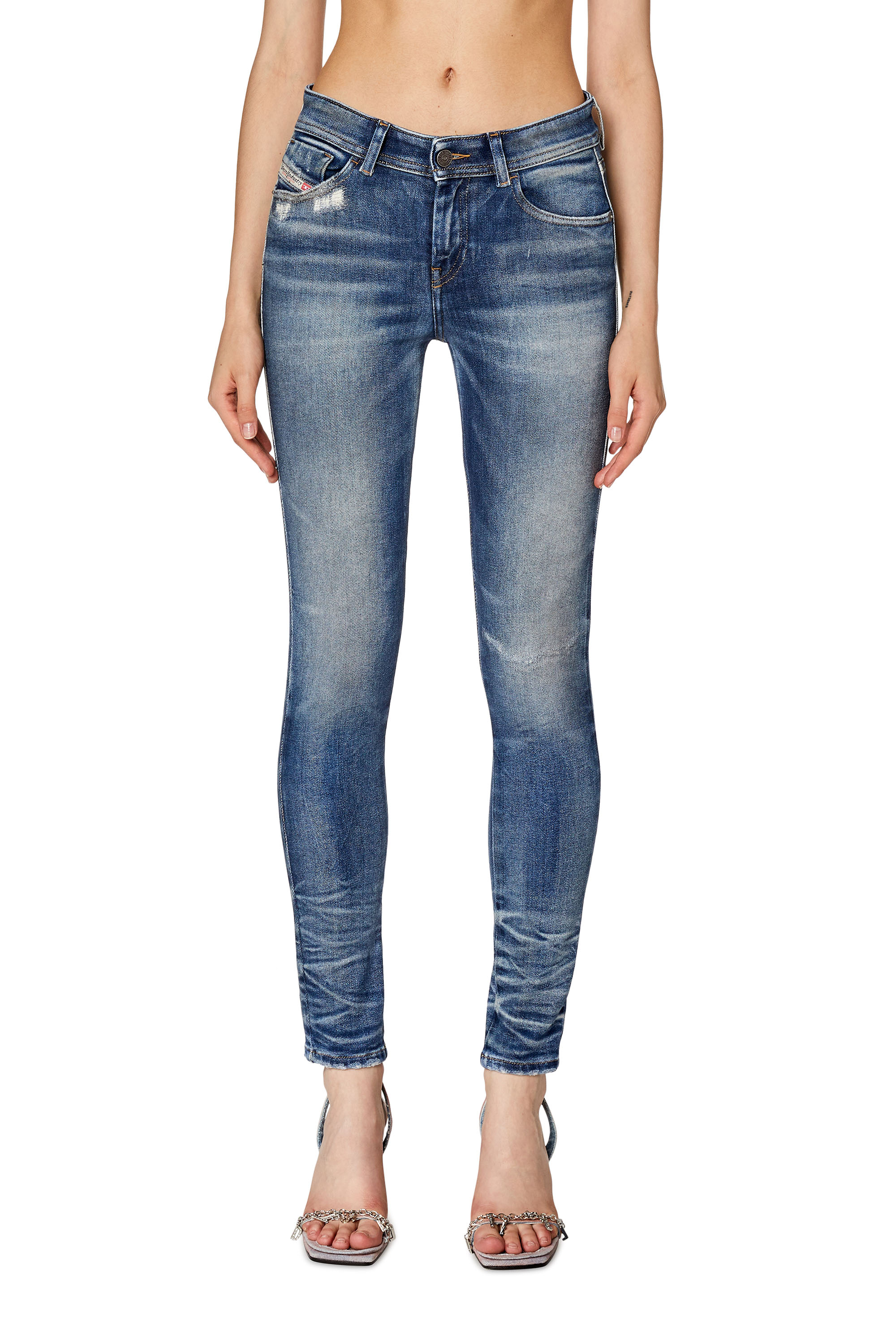 Diesel - Super skinny Jeans 2017 Slandy 09G14, Blu medio - Image 1
