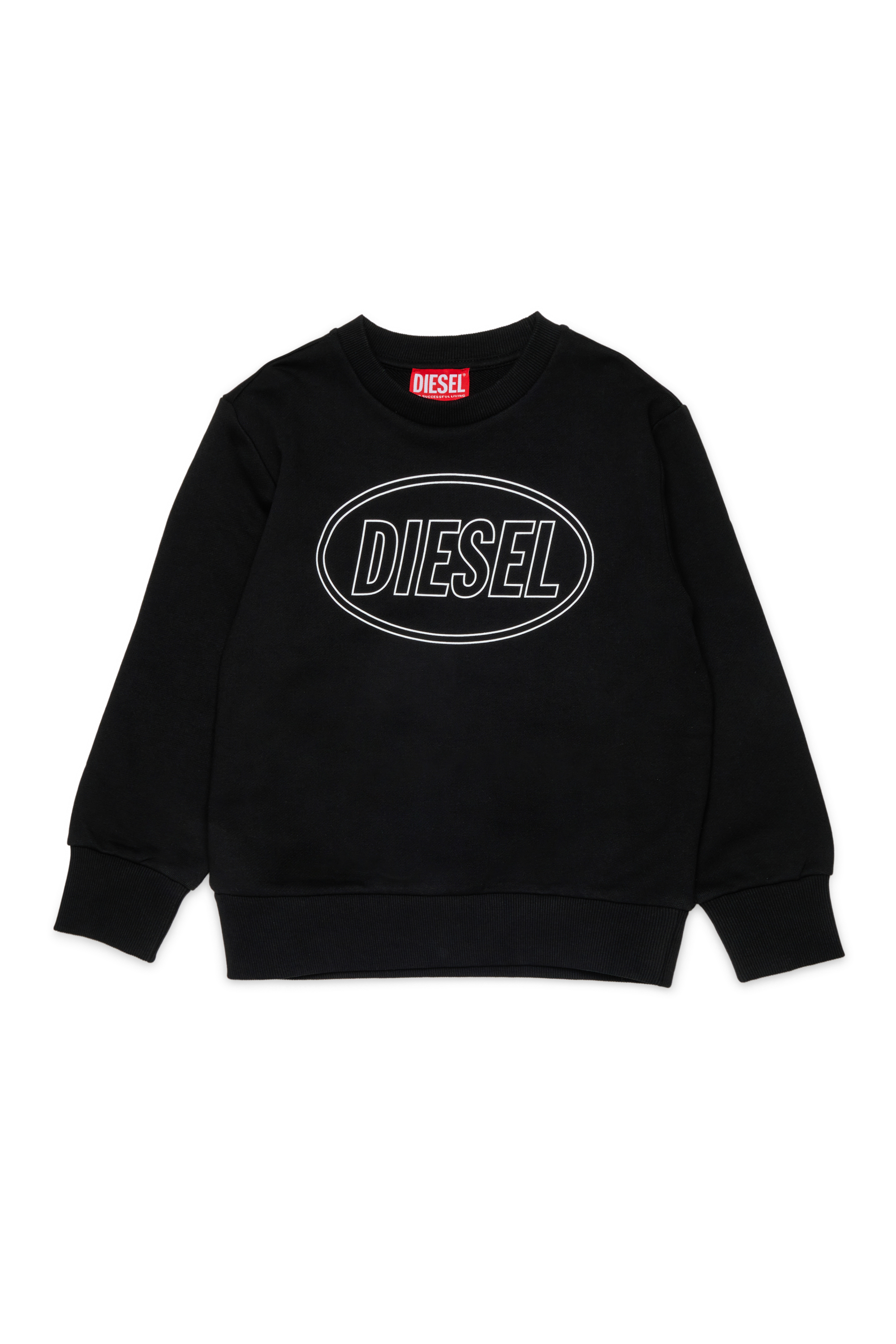 Diesel - SCIRCLE OVER, Felpa con stampa logo Uomo in Nero - 1