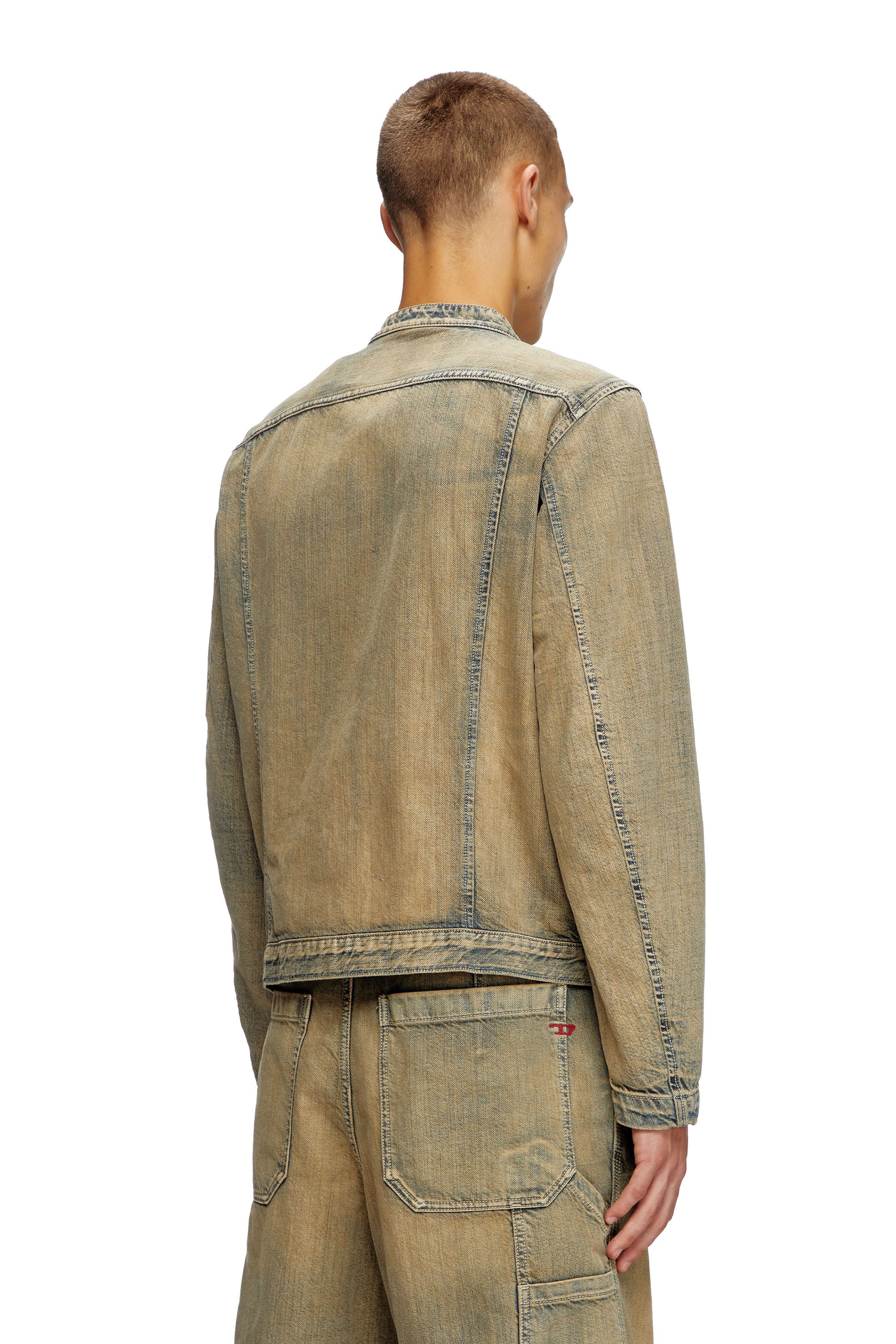 Diesel - D-GLORY, Giacca stile moto in denim gold-brush Uomo in Blu - 4