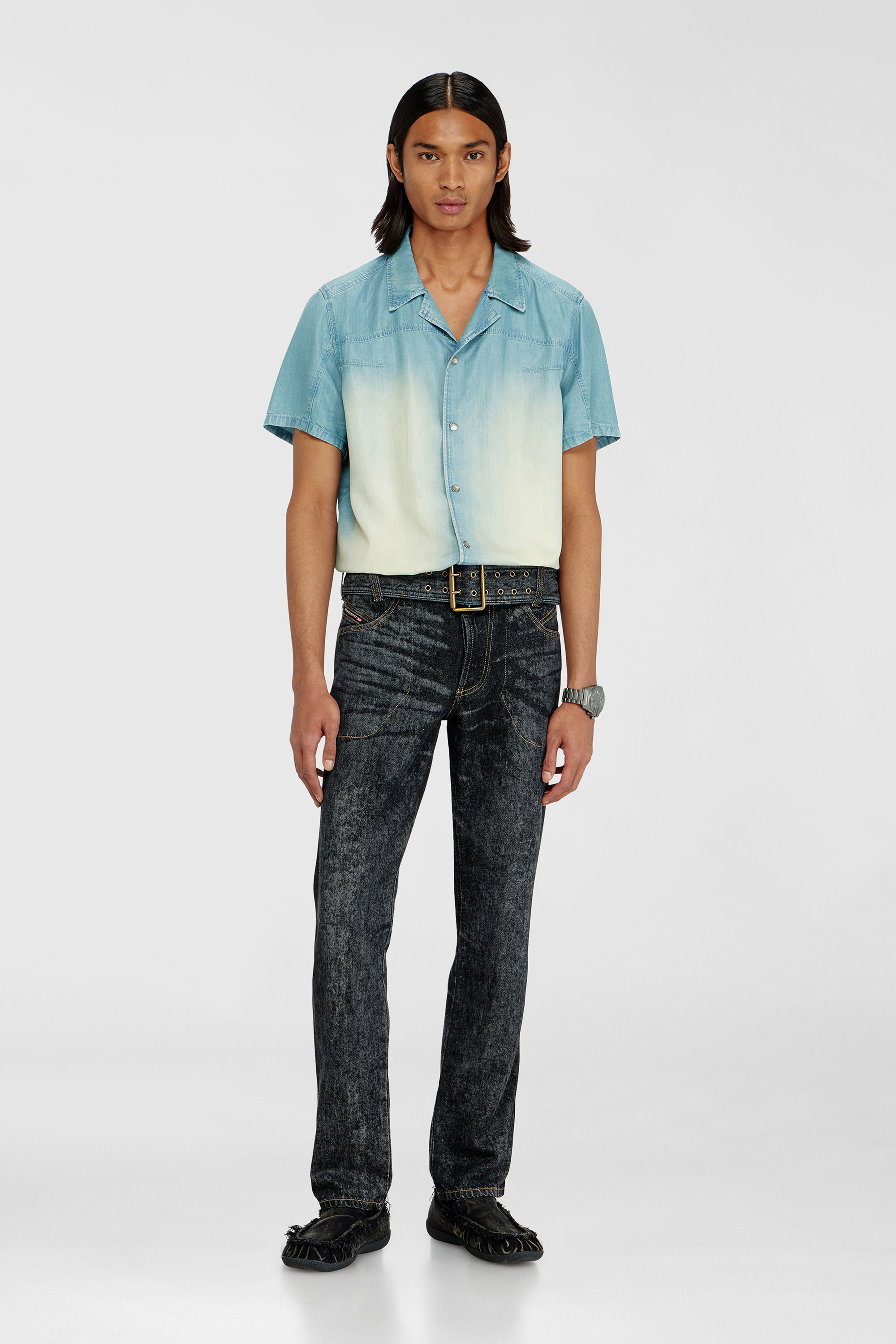 Diesel - Slim Jeans D-Villus 09Q24 Uomo, Nero/Grigio scuro - Image 1