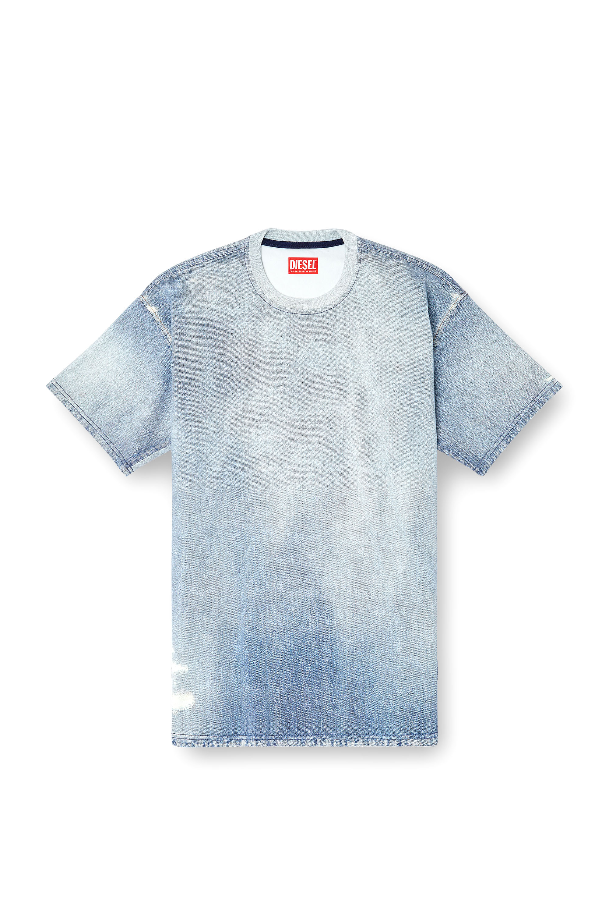 Diesel - D-BOX JOGG, T-shirt in JoggJeans effetto bleach Uomo in Blu - 3
