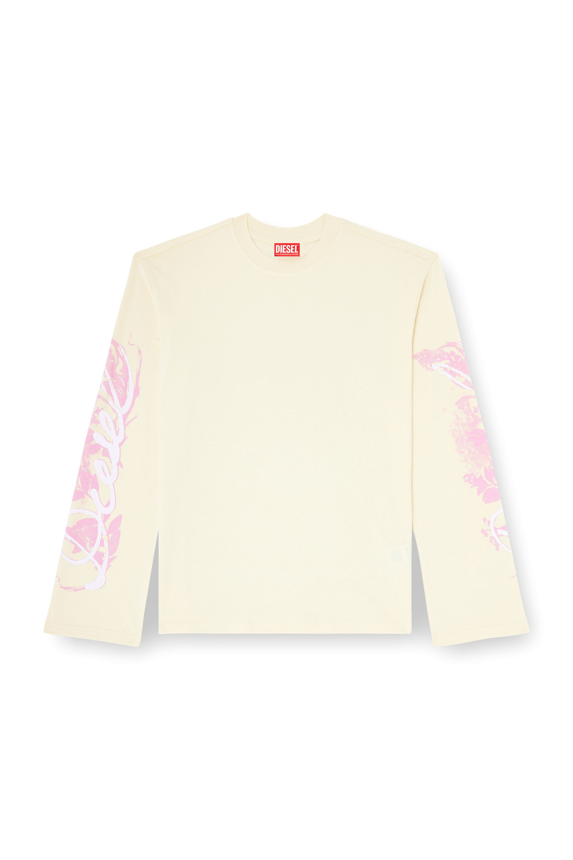 Diesel - T-HILARY-LS-AA3, T-shirt a manica lunga con stampe grafiche e cristalli Donna in Bianco - 3