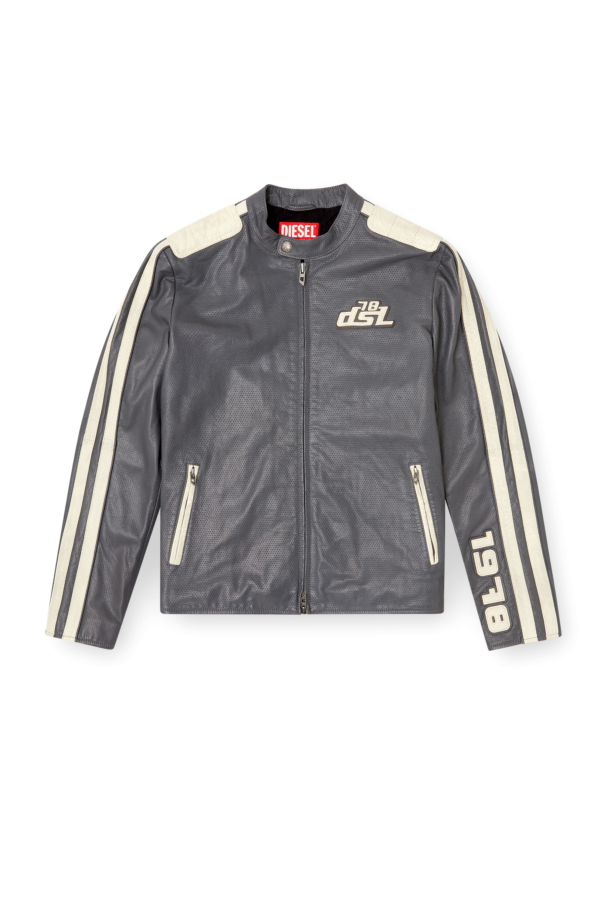 Diesel - L-POP, Giacca biker in pelle traforata Unisex in ToBeDefined - 3