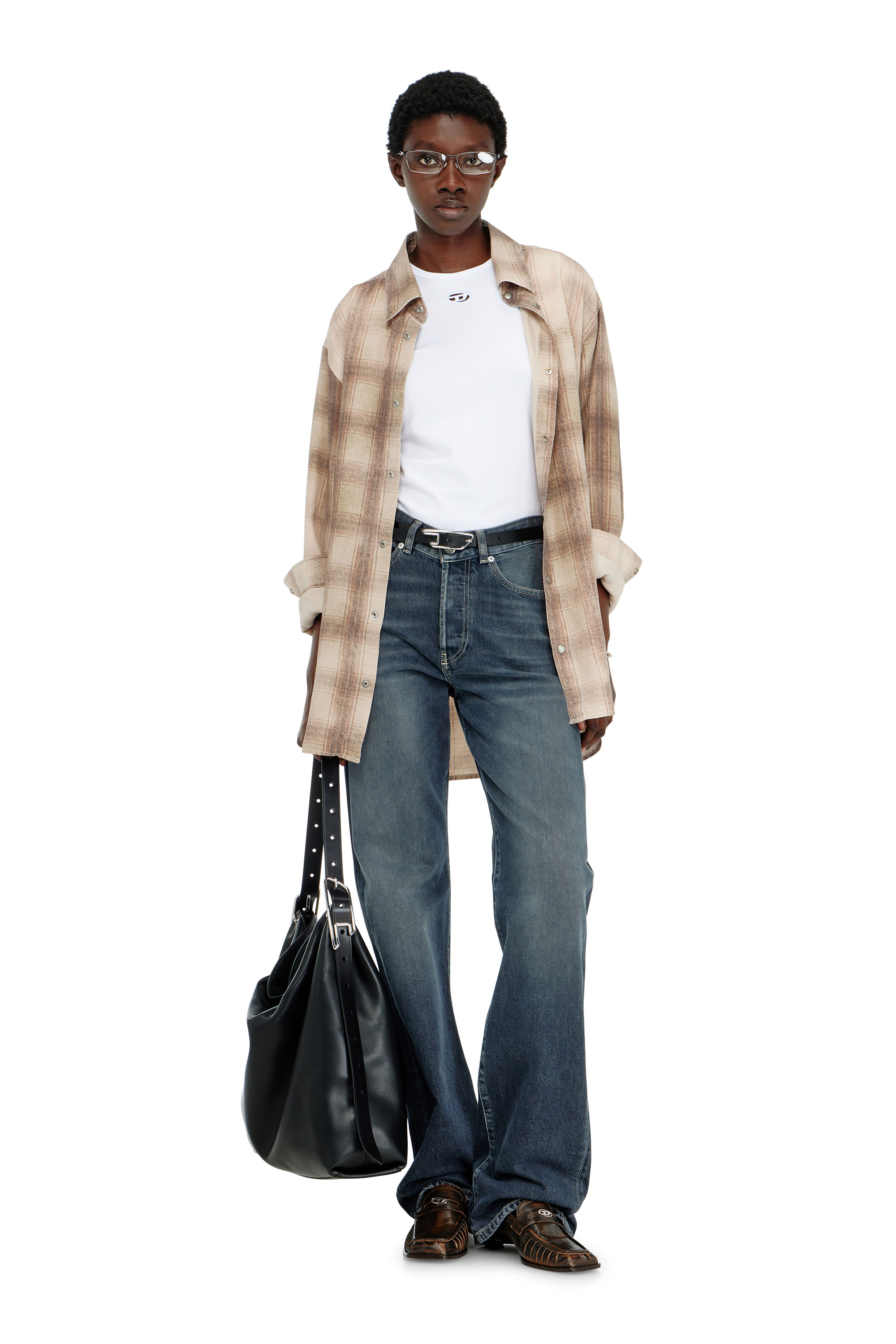 Diesel - T-ANGIE-OD, T-shirt con piccolo cut-out ricamato Donna in Bianco - 2