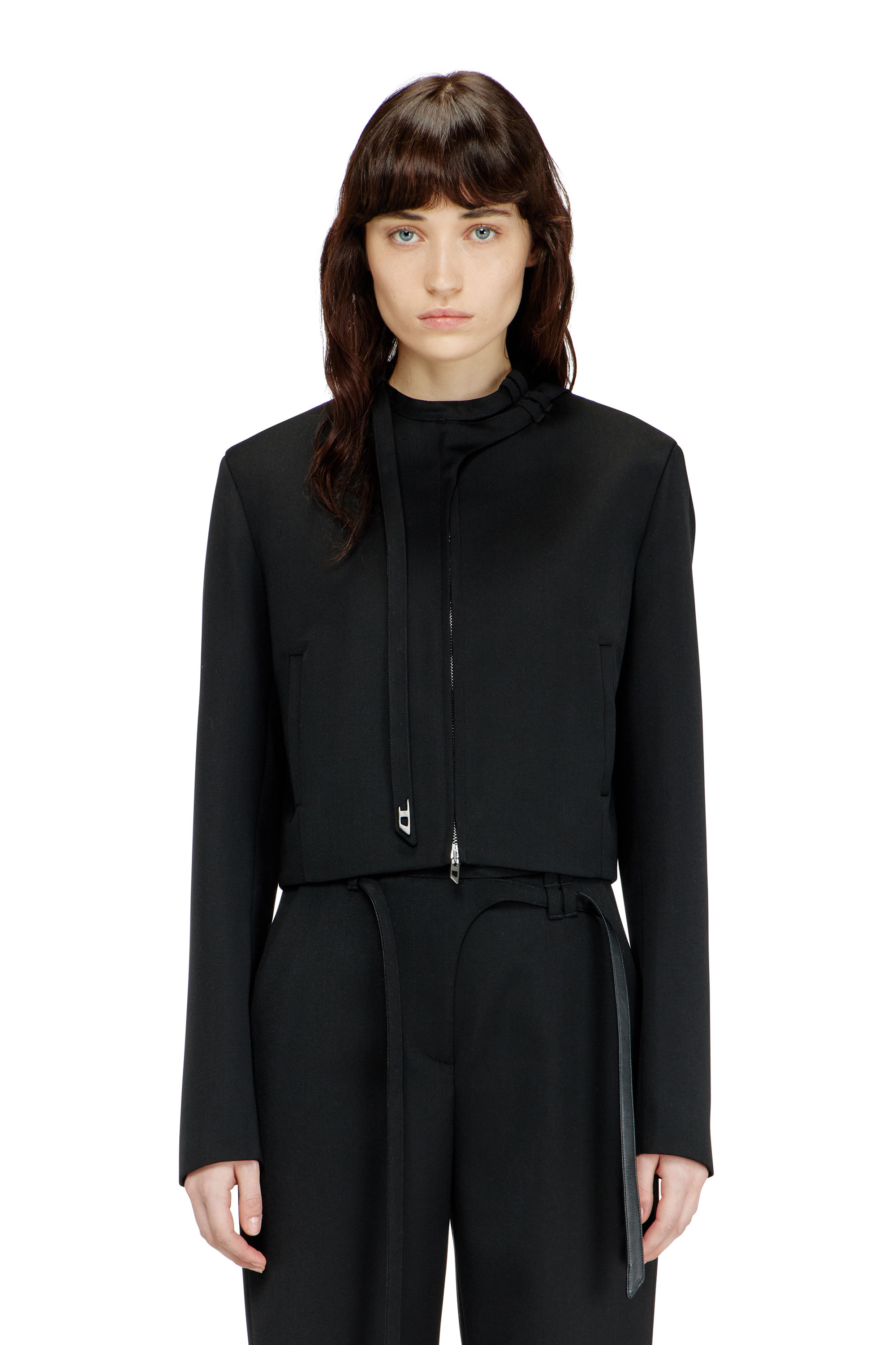 Diesel - G-HAVOC-1, Giacca sartoriale con cinturino biker Donna in Nero - 1