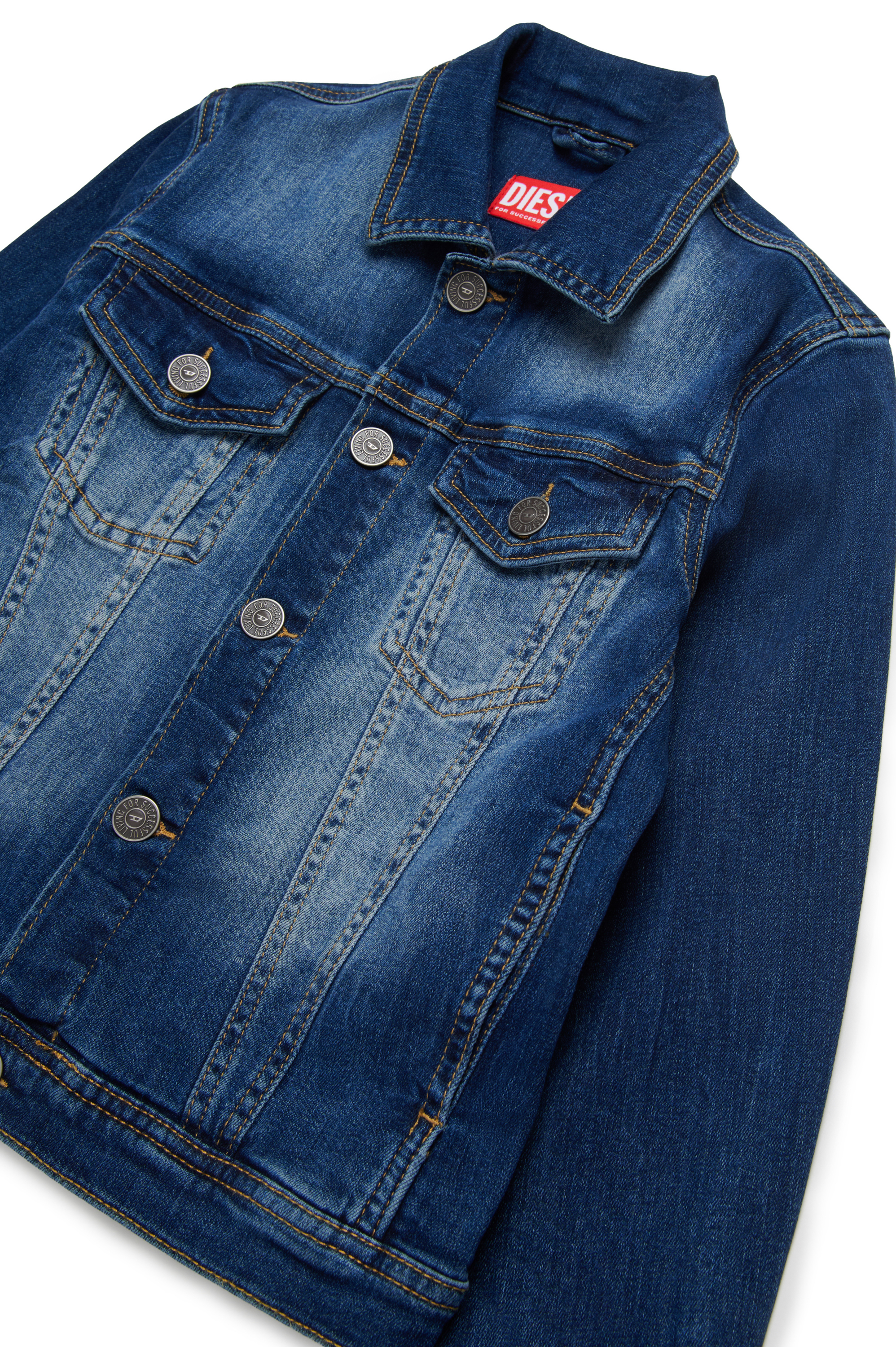 Diesel - JNHILL, Giacca trucker in denim rip&repair Uomo in Blu - 3