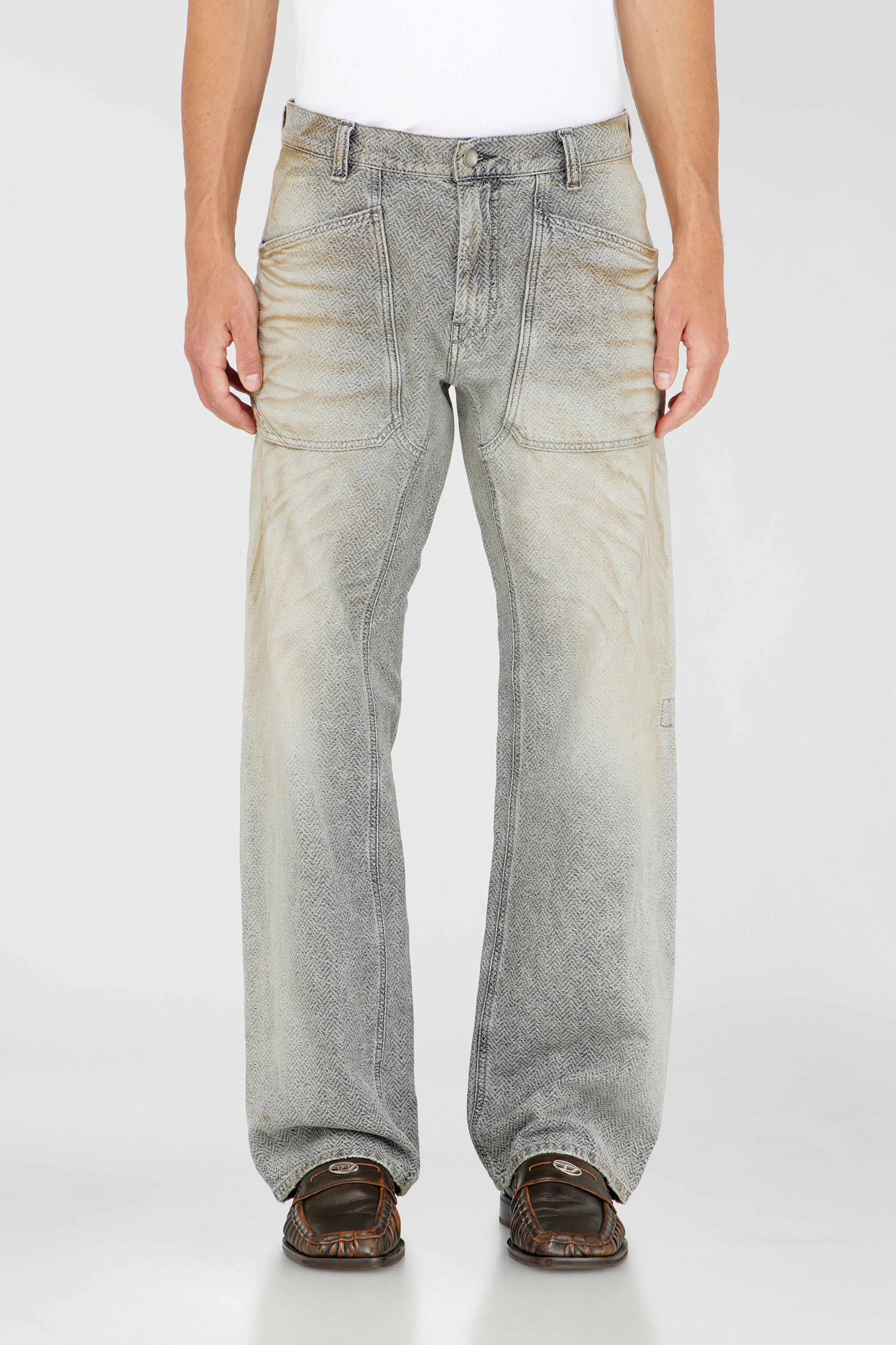 Diesel - Relaxed Jeans D-Zeta 09Q11 Uomo, Grigio - Image 1