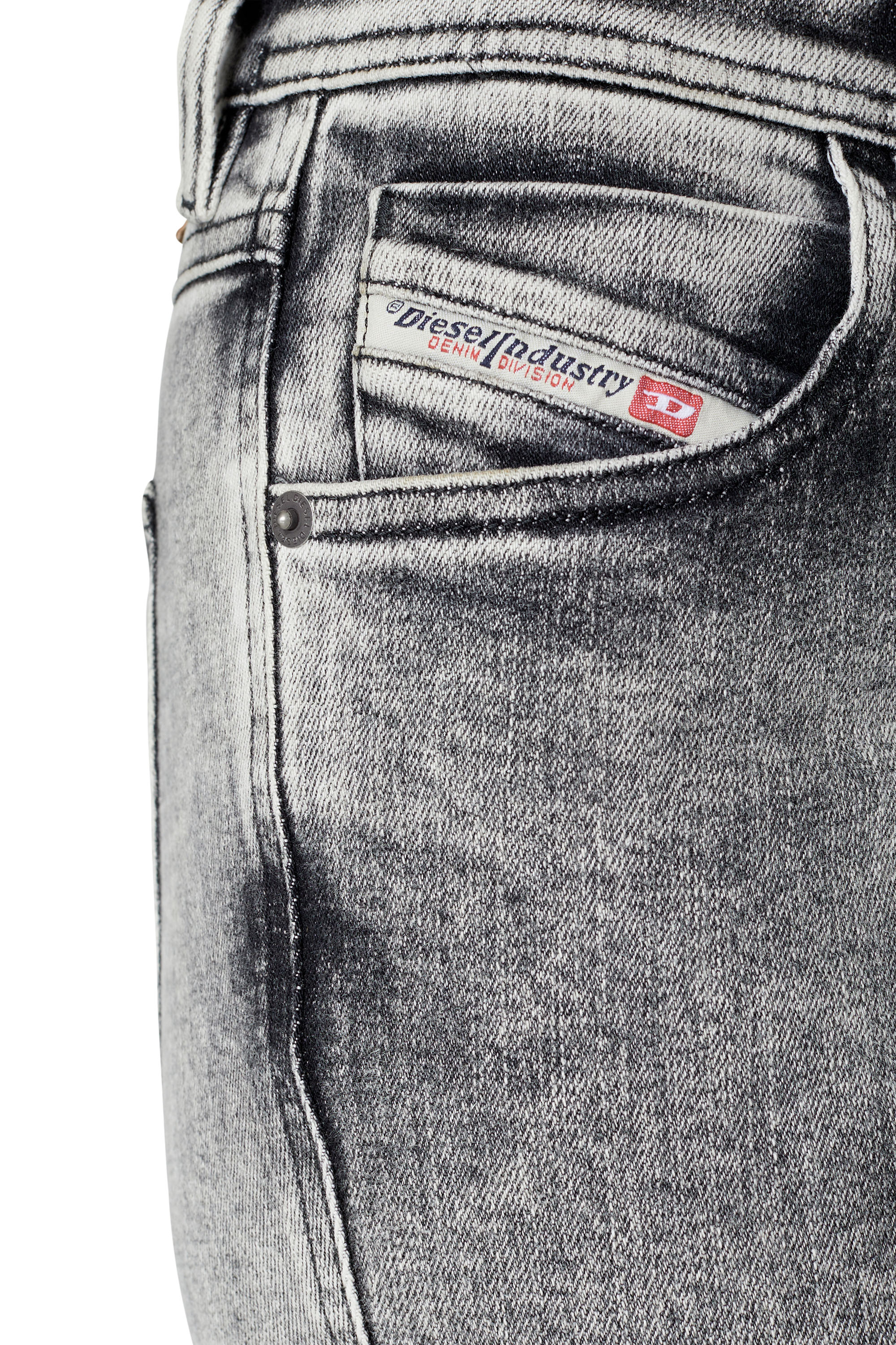 Diesel - 2015 BABHILA 09D89 Skinny Jeans, Grigio Chiaro - Image 3
