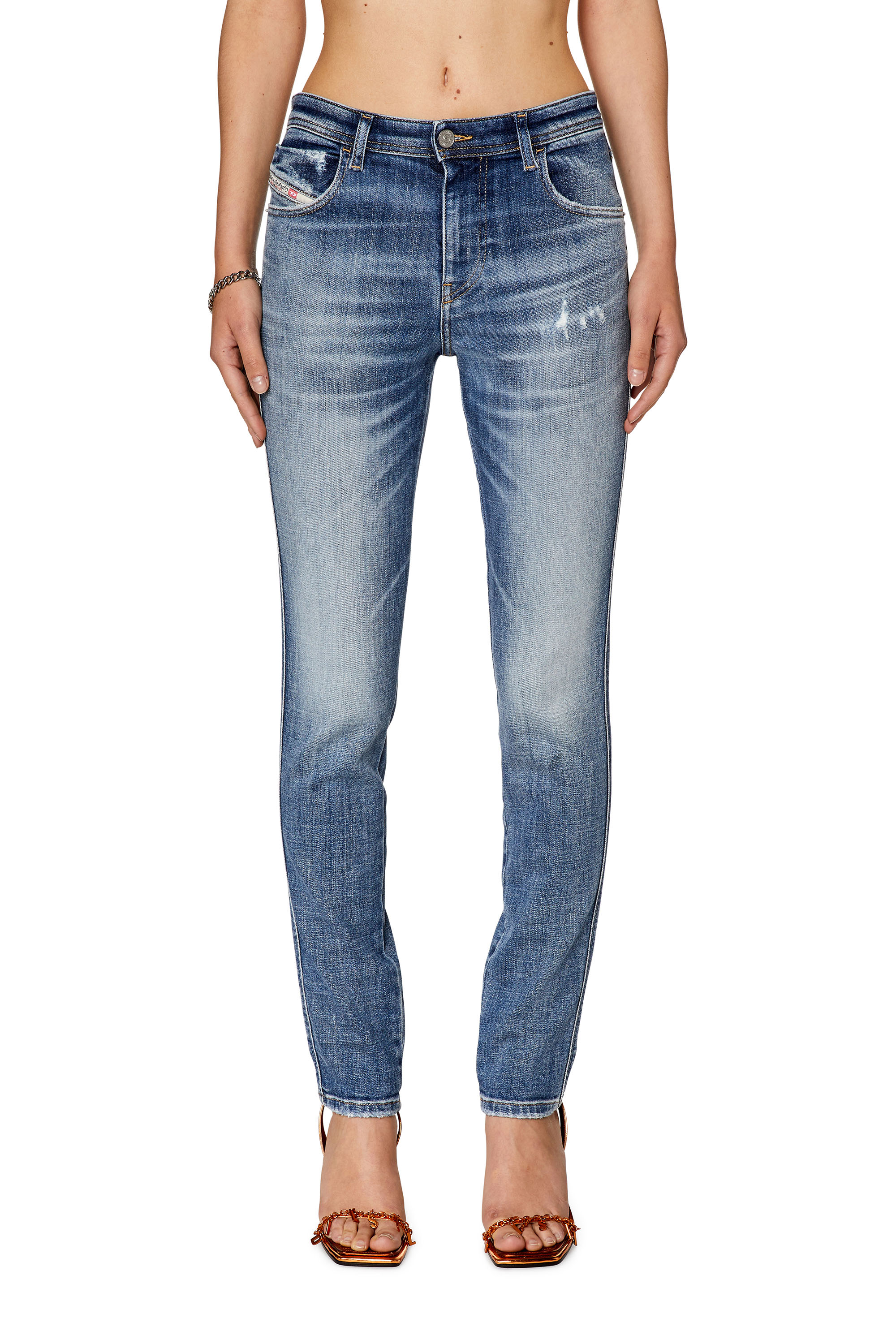 Diesel - Skinny Jeans 2015 Babhila 09G35, Blu medio - Image 1