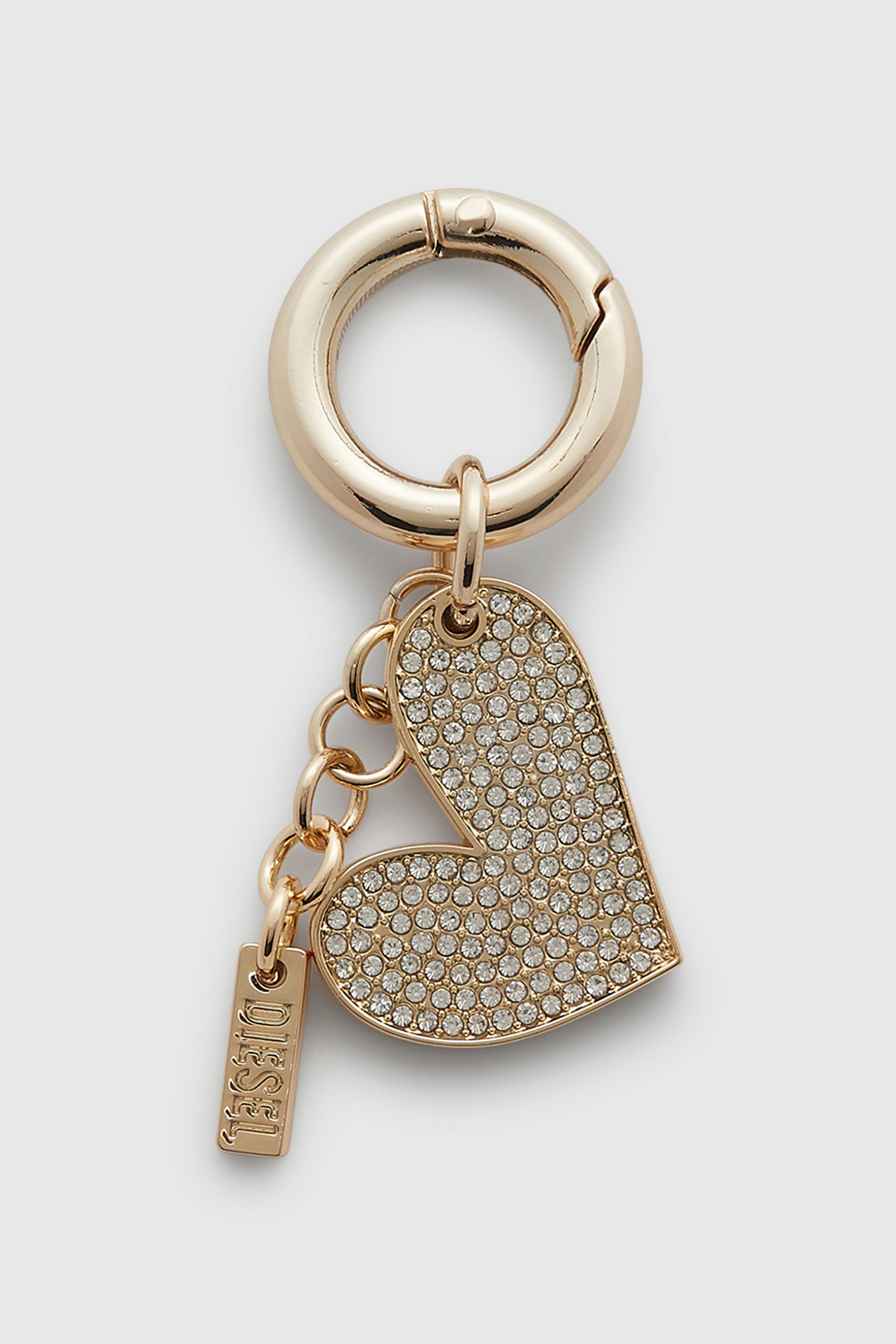 Diesel - CHARM-HEART, Charm a forma di cuore in metallo con strass Donna in Oro - 1