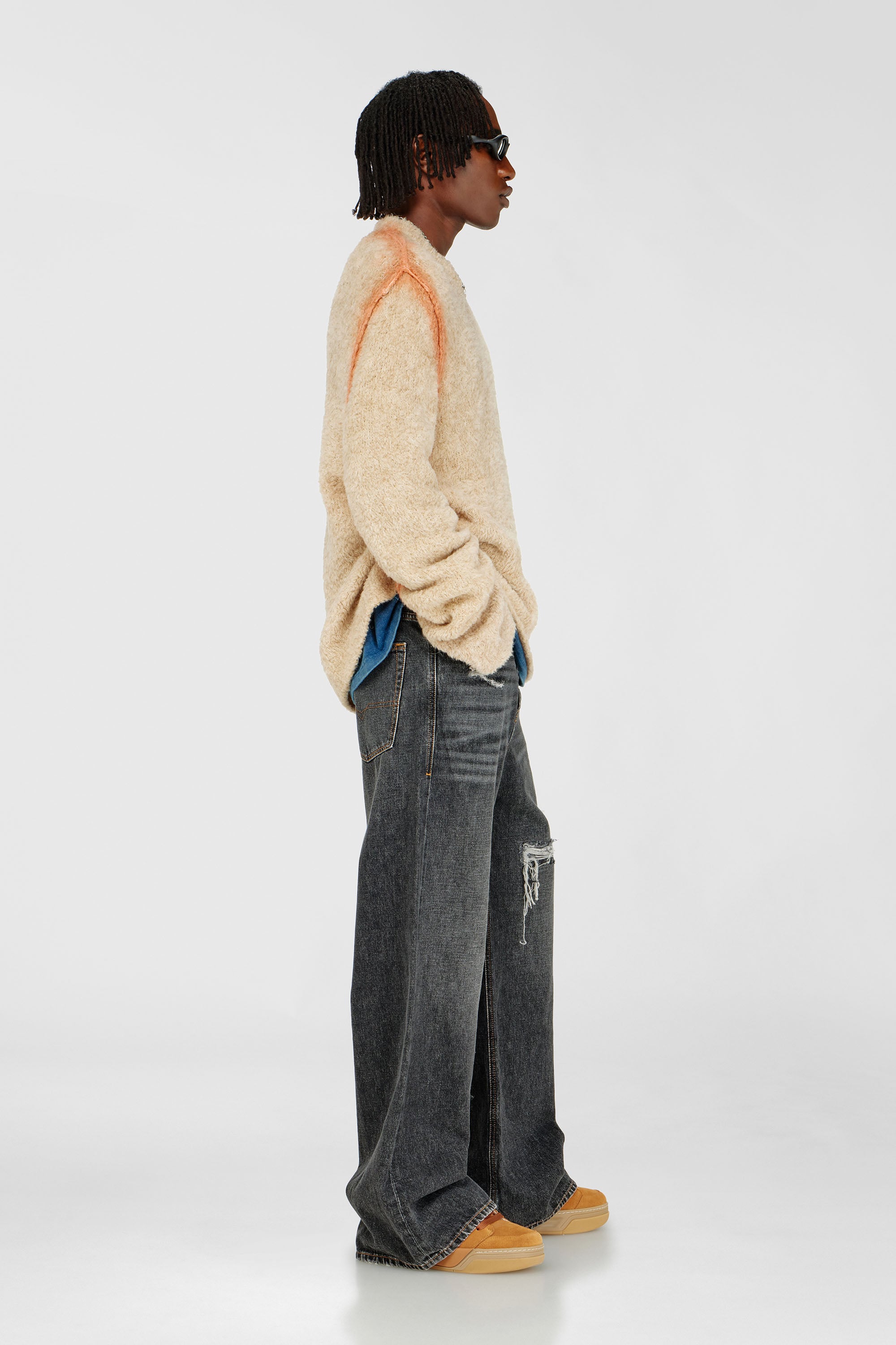 Diesel - Relaxed Jeans D-Rise 007DN Uomo, Nero/Grigio scuro - Image 2