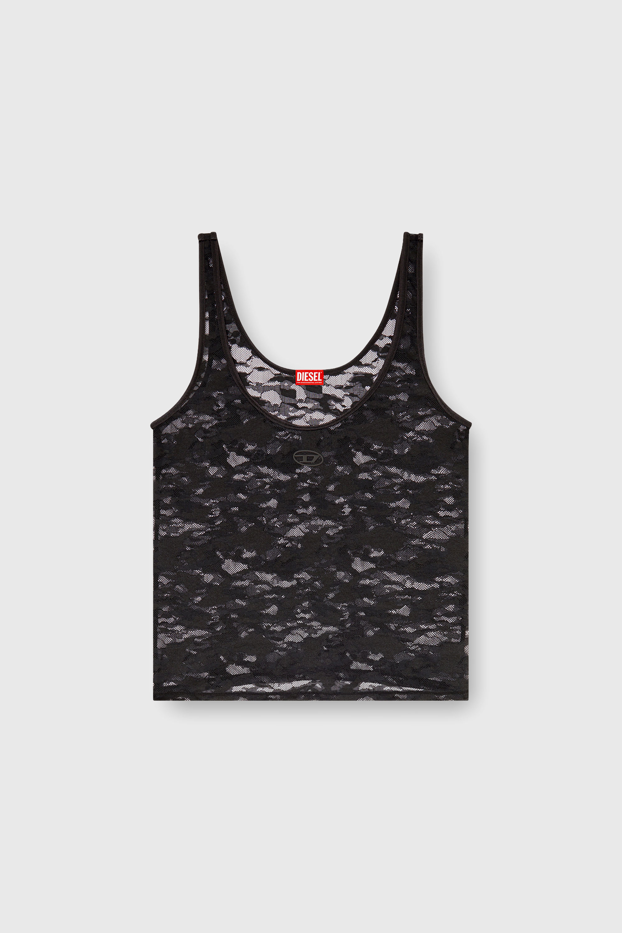Diesel - LILY-UTLT, Canotta in pizzo di nylon Donna in Nero - 2