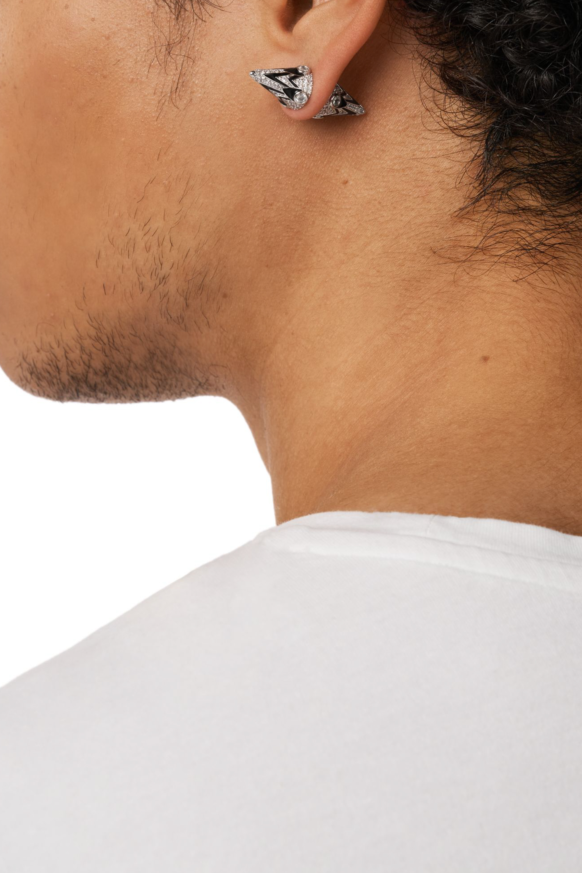 Diesel - DX1657931 JEWELLERY, Orecchini a perno bicolore in ottone Unisex in Argento - 4