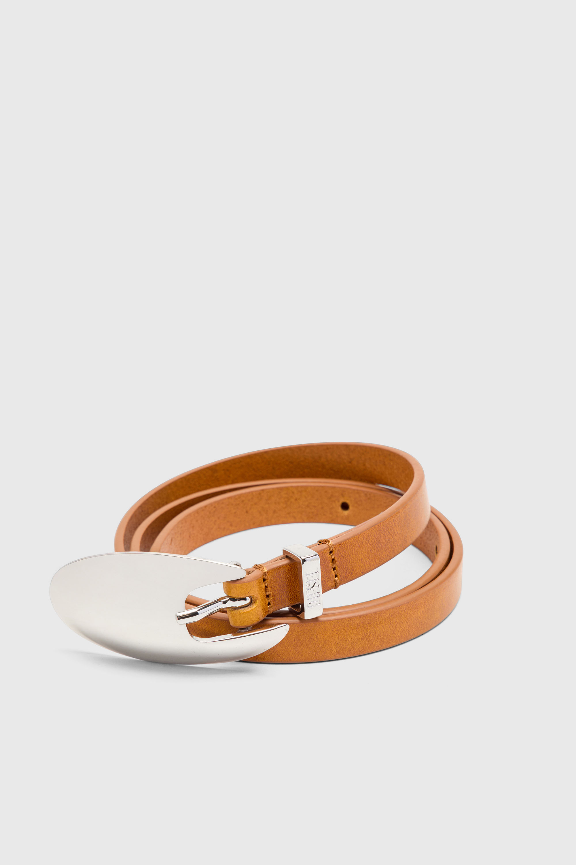 Diesel - B-ROP 15, Cintura 1.5 cm sottile in pelle con fibbia scultura Donna in Marrone - 2