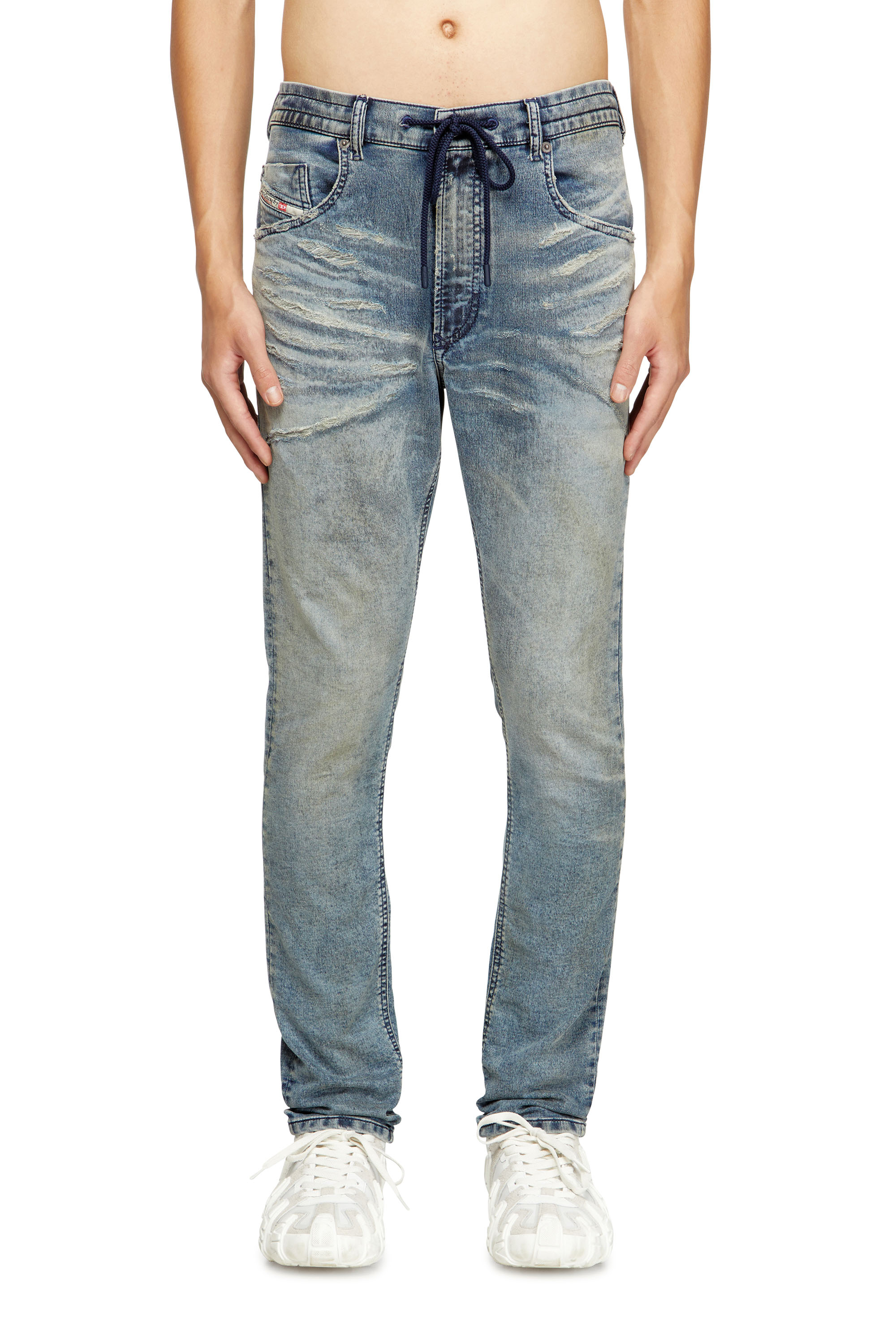 Diesel - Regular 2032 D-Krooley Joggjeans® 09M37 Uomo, Blu medio - Image 1