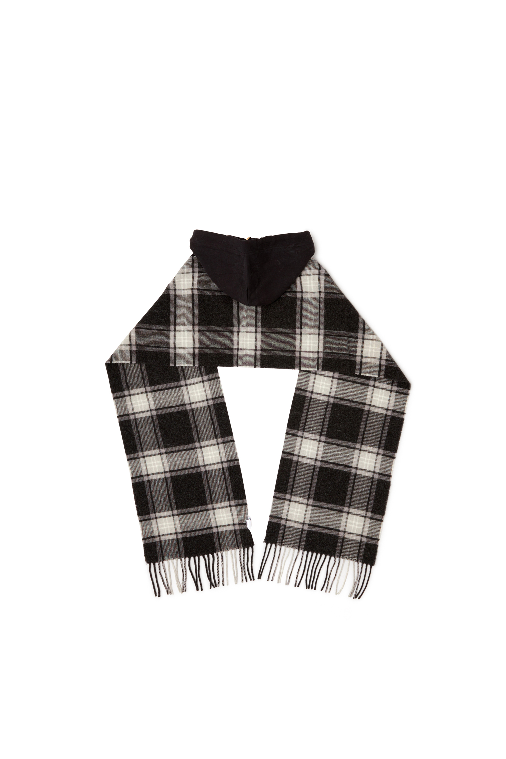 Diesel - S-CARHOOD, Sciarpa con cappuccio in misto lana con frange Uomo in Multicolor - 2