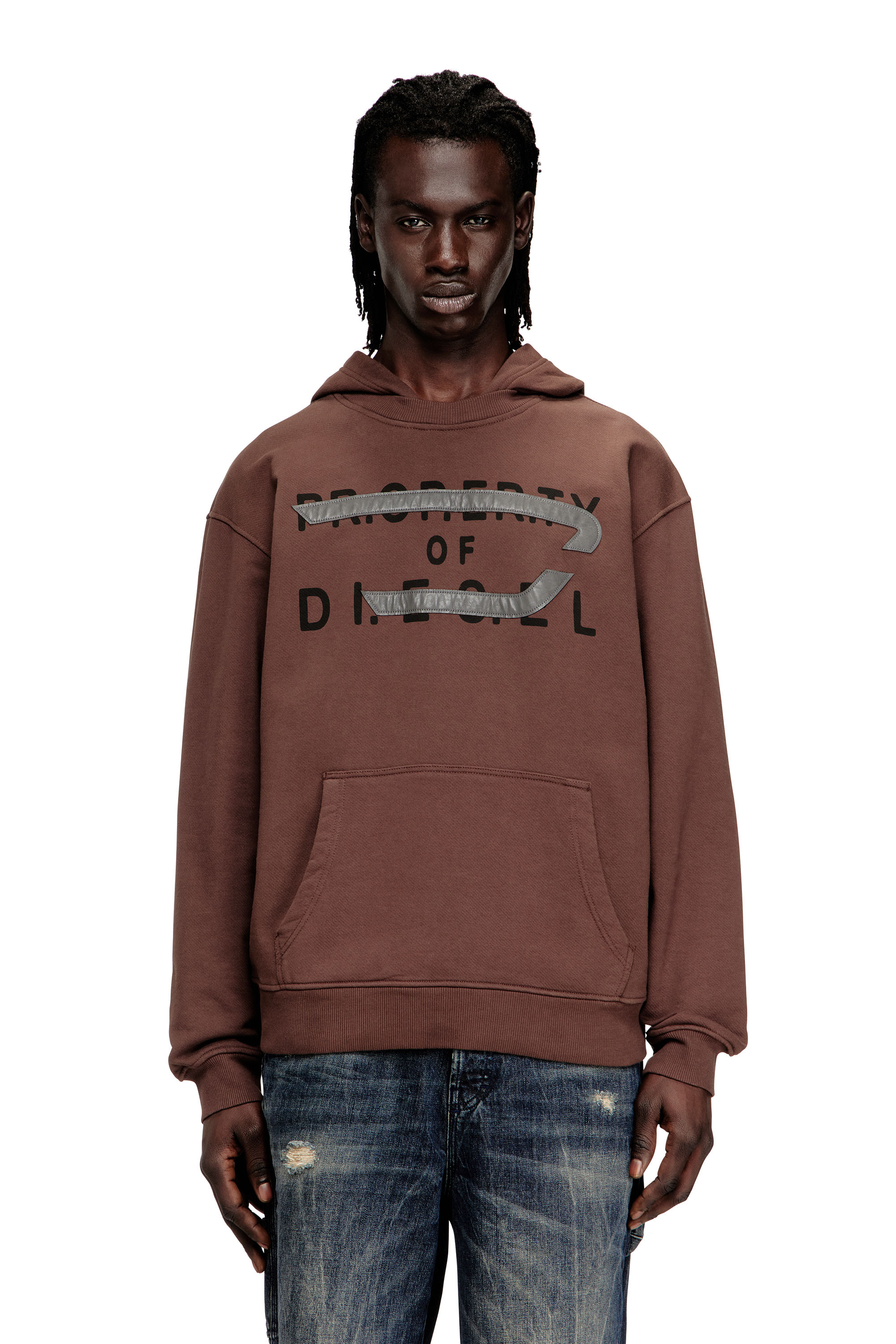 Diesel - S-NORMAN-HOOD, Felpa in cotone con applicazione a D Uomo in ToBeDefined - 1