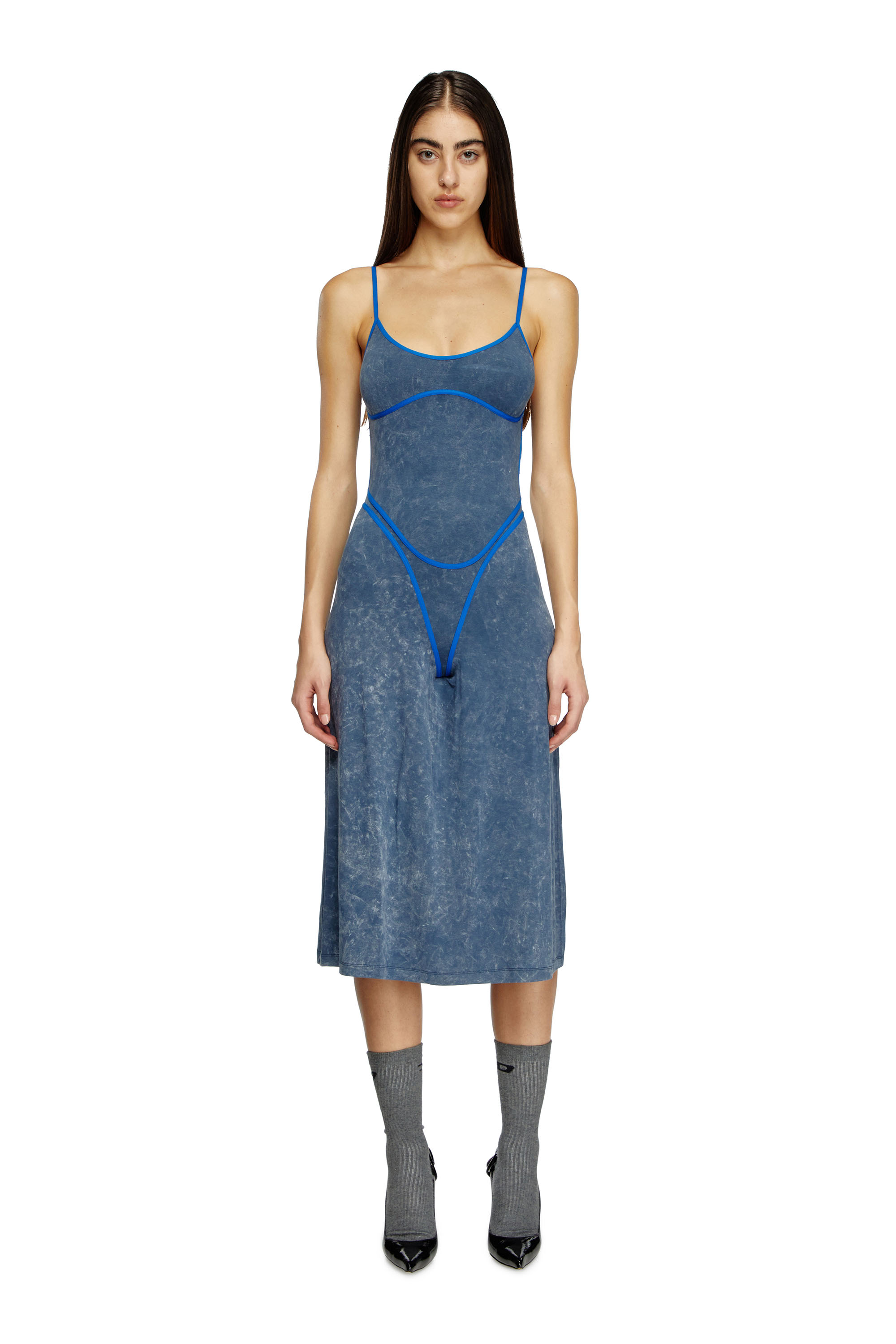 Diesel - D-WOW, Abito con dettaglio lingerie Donna in Blu - 2