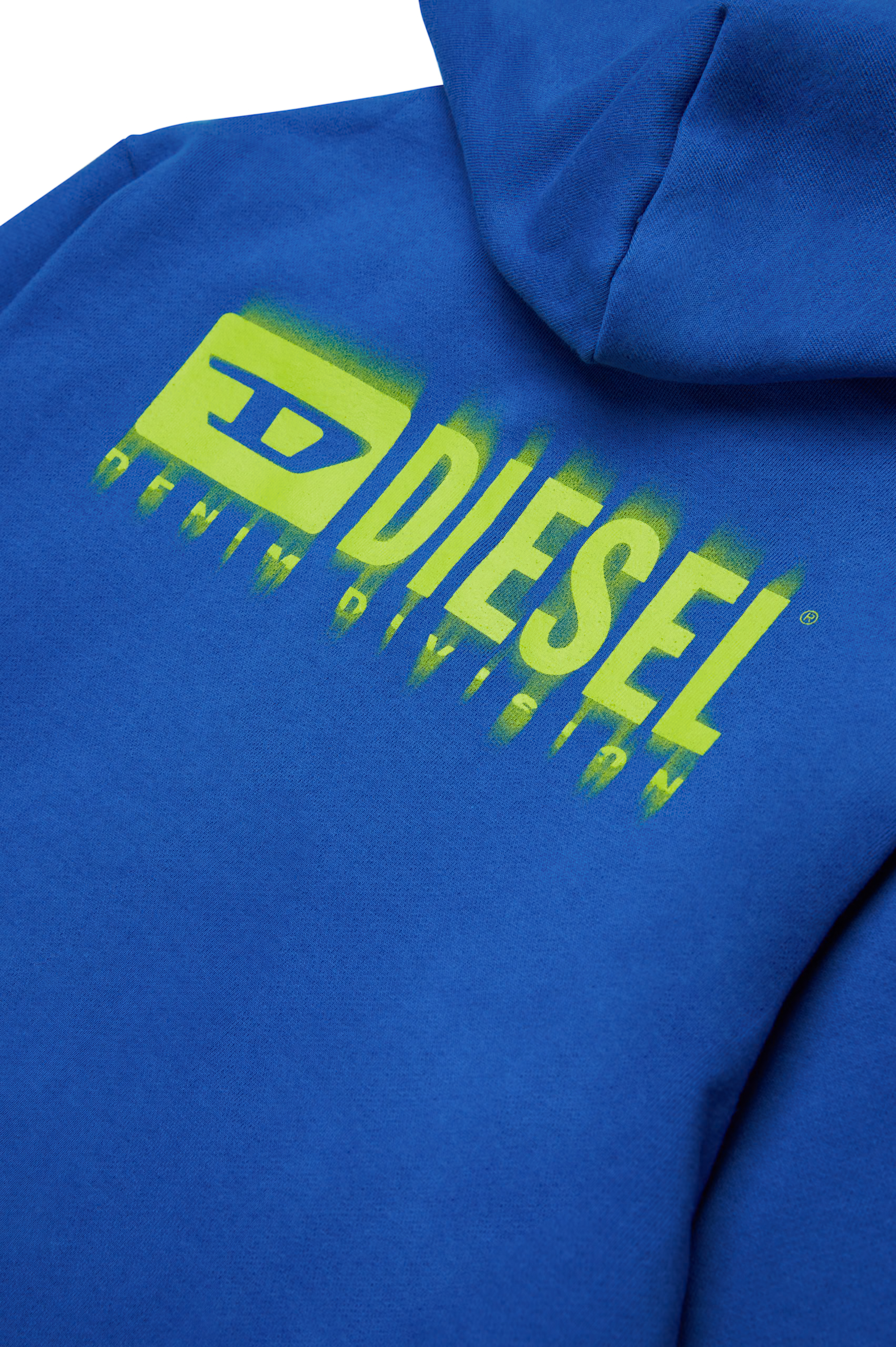 Diesel - SVOUGZIP OVER, Felpa con cappuccio, zip e logo sbavato Uomo in Blu - 4