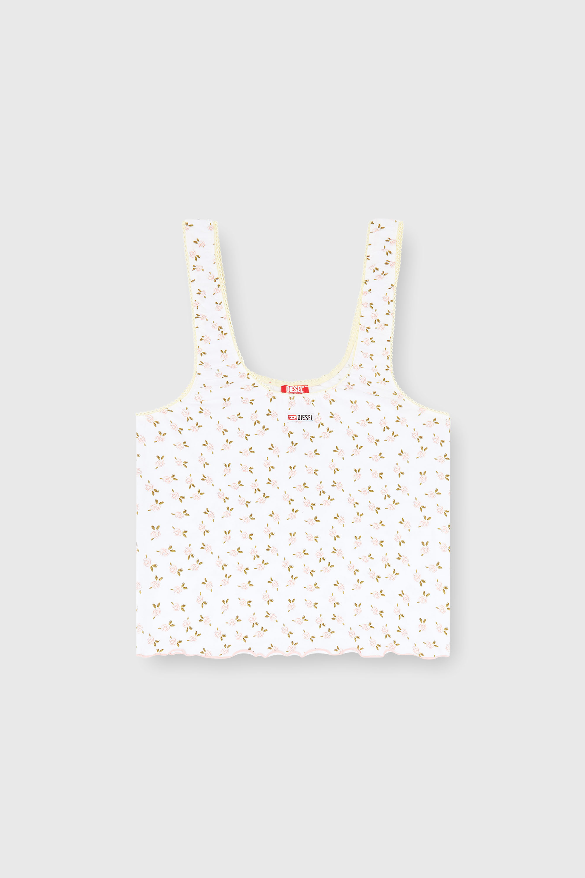 Diesel - GEORGIE-D-CORE, Canotta in cotone stretch con stampa floreale Donna in Bianco - 2