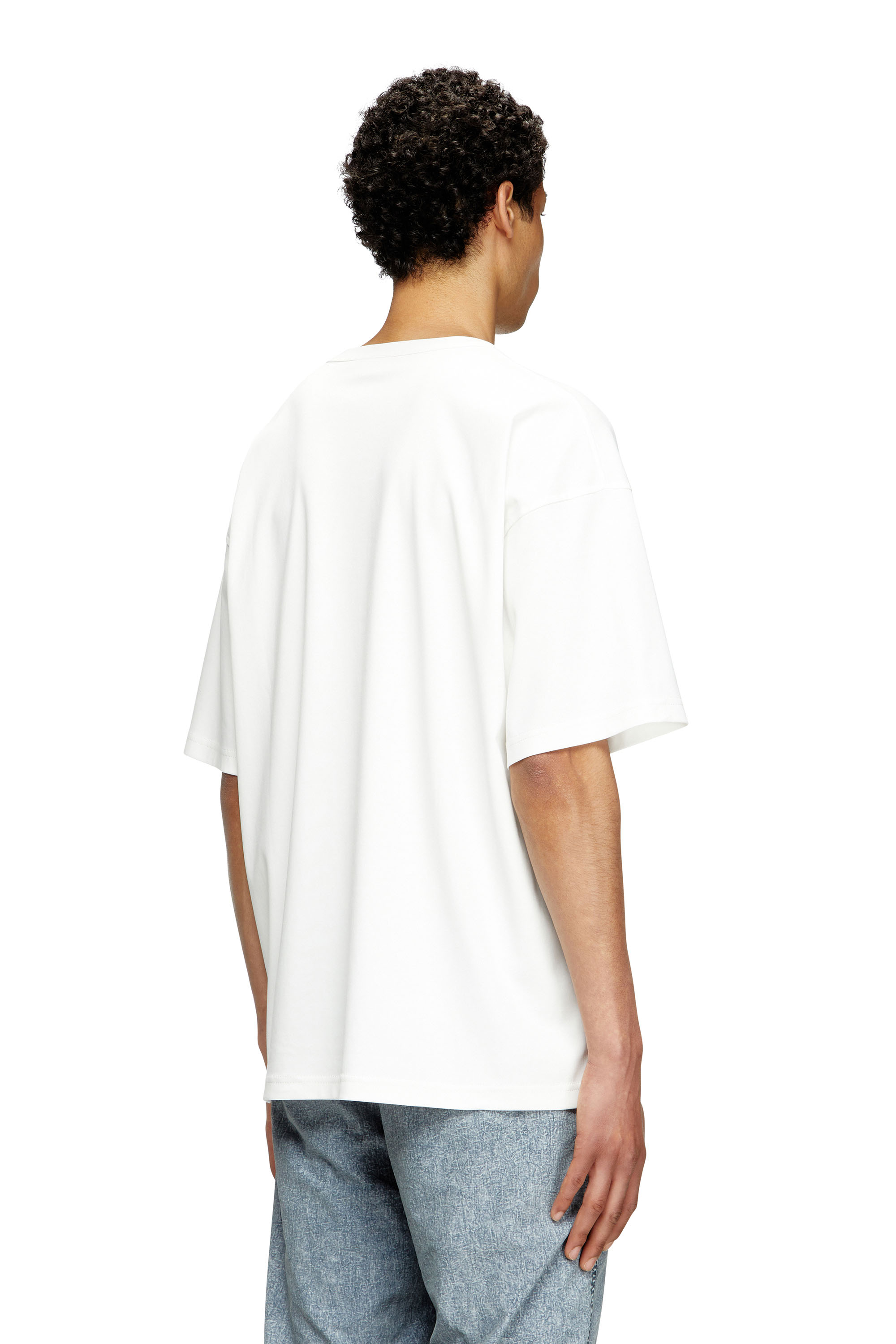 Diesel - T-BOXT-T6, T-shirt con logo Oval D rosso Uomo in Bianco - 4