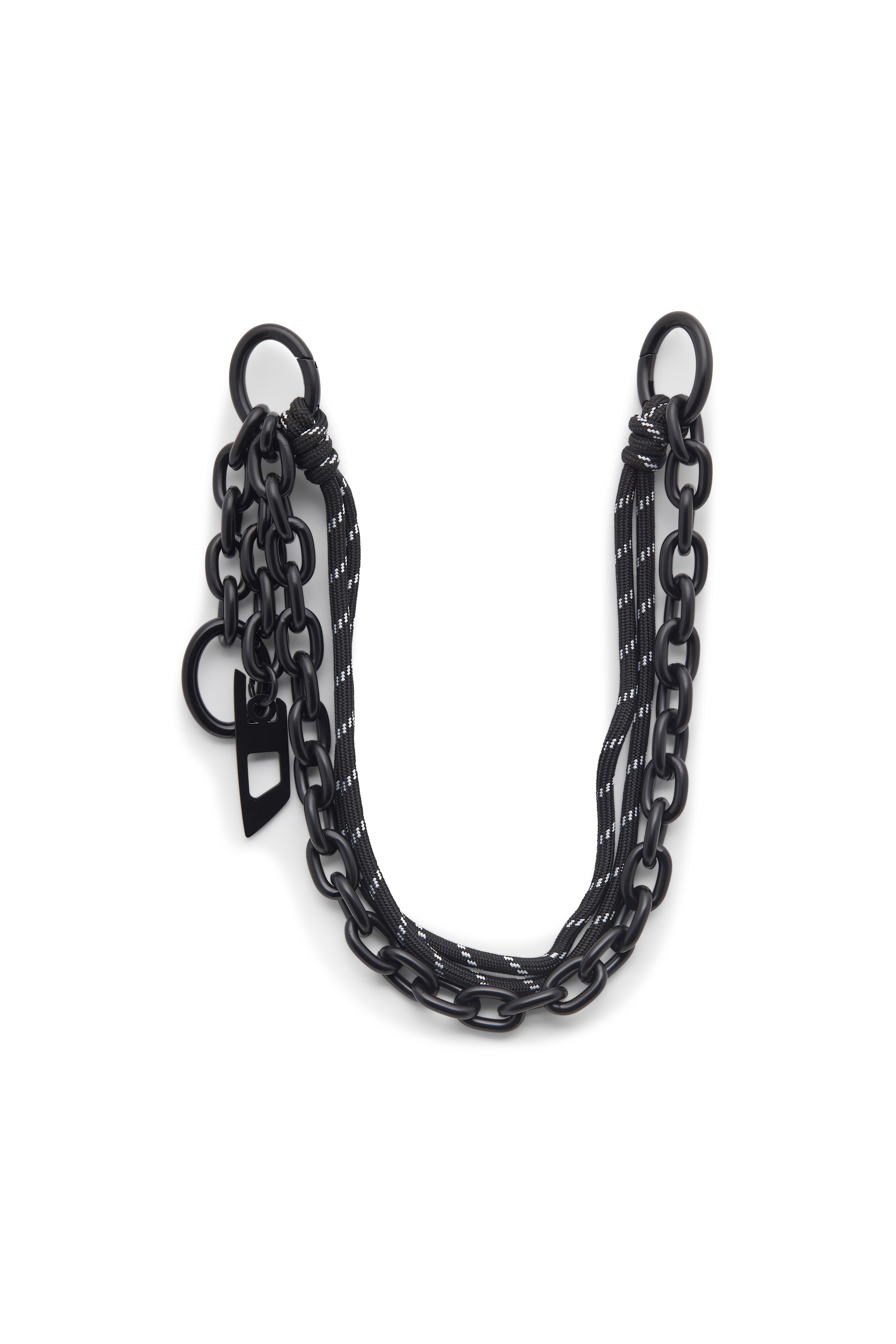 Diesel - CHAIN-D L, Charm in catena e corda Unisex in Nero - 1