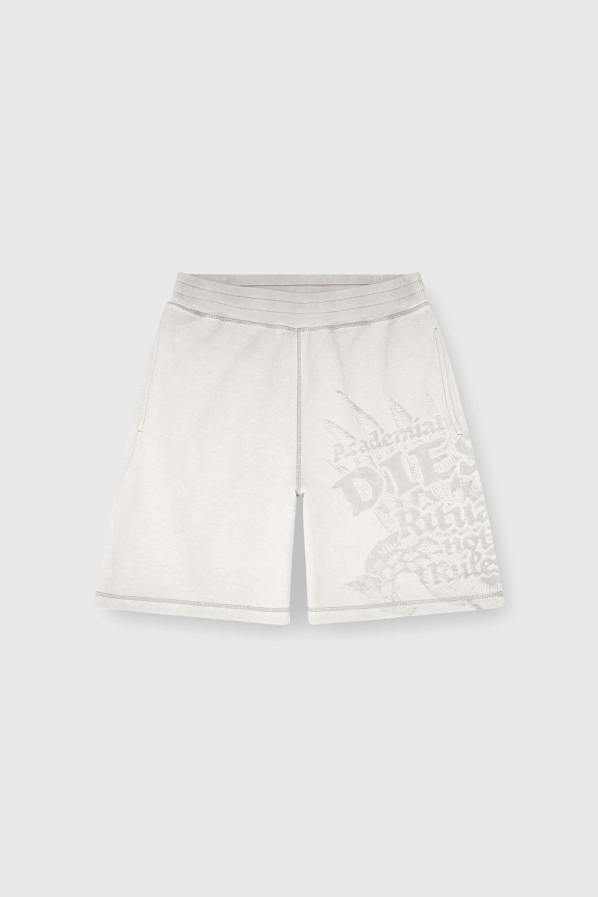 Diesel - P-RAWCROW, Pantaloni corti da tuta con motivi d&eacute;vor&eacute; Uomo in Grigio - 2