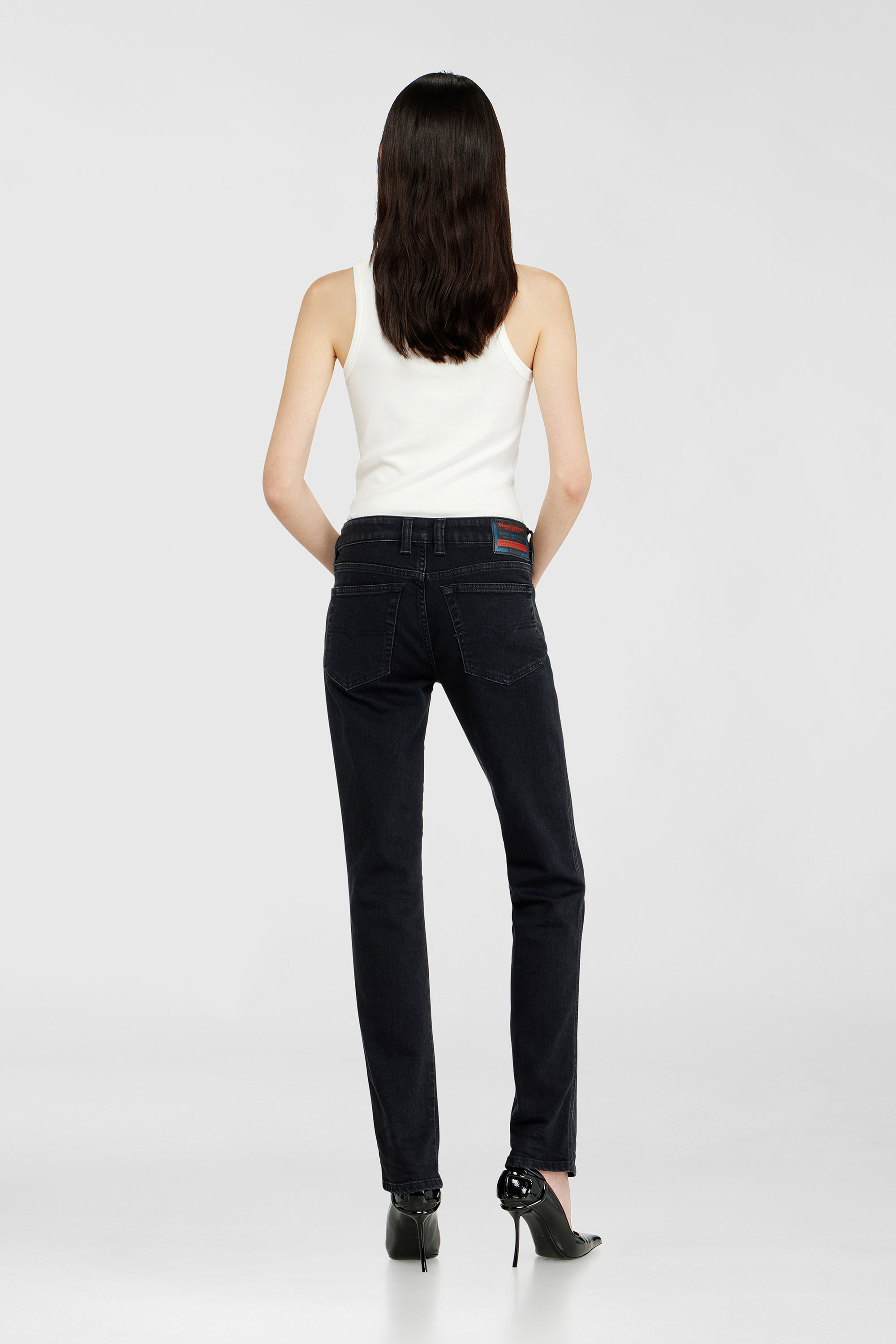 Diesel - Slim Jeans 1992 D-Jiann 09N89 Donna, Nero/Grigio scuro - Image 3