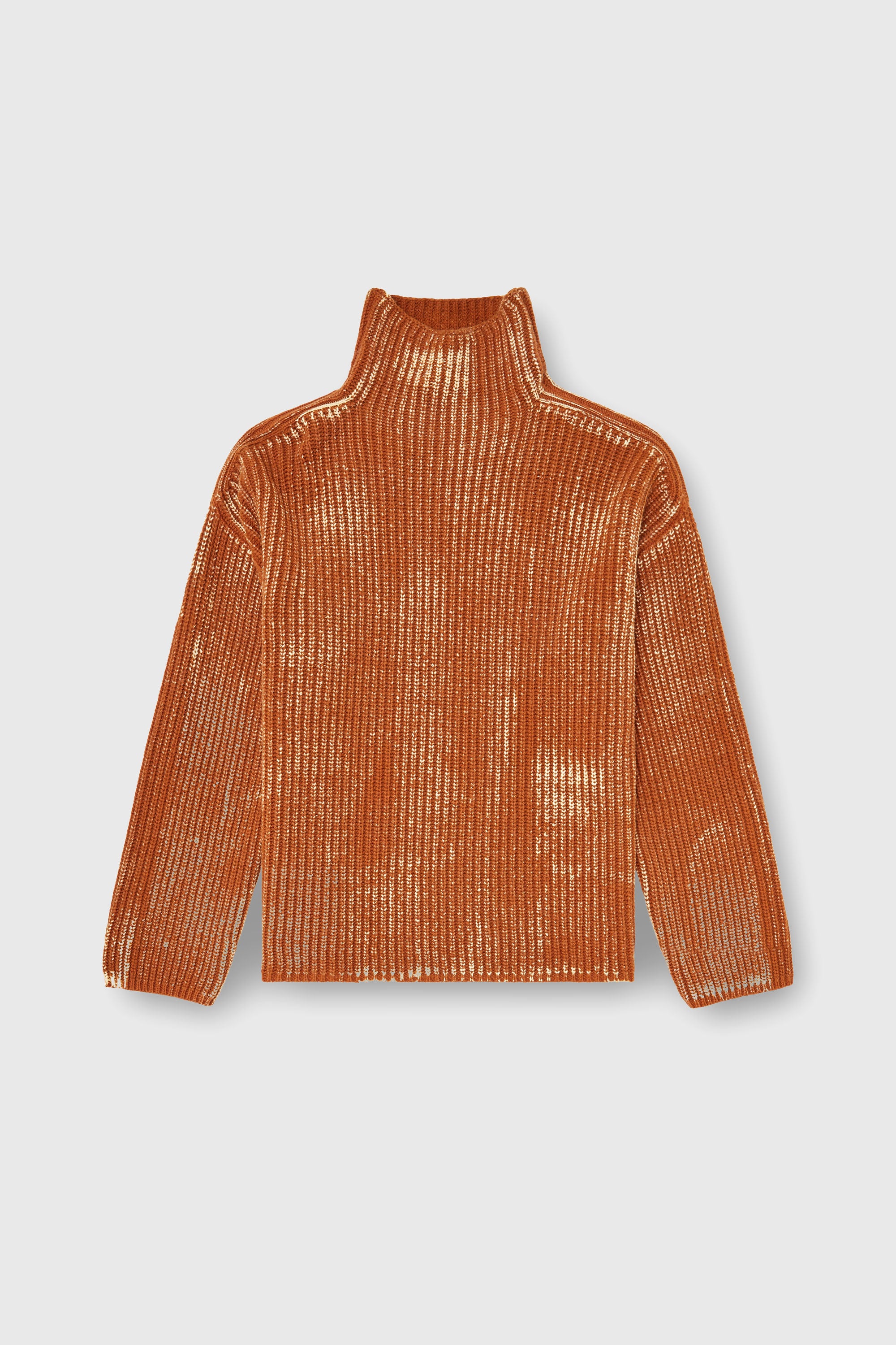 Diesel - M-AMET, Maglione a collo funnel in misto lana a costine Donna in Marrone - 2