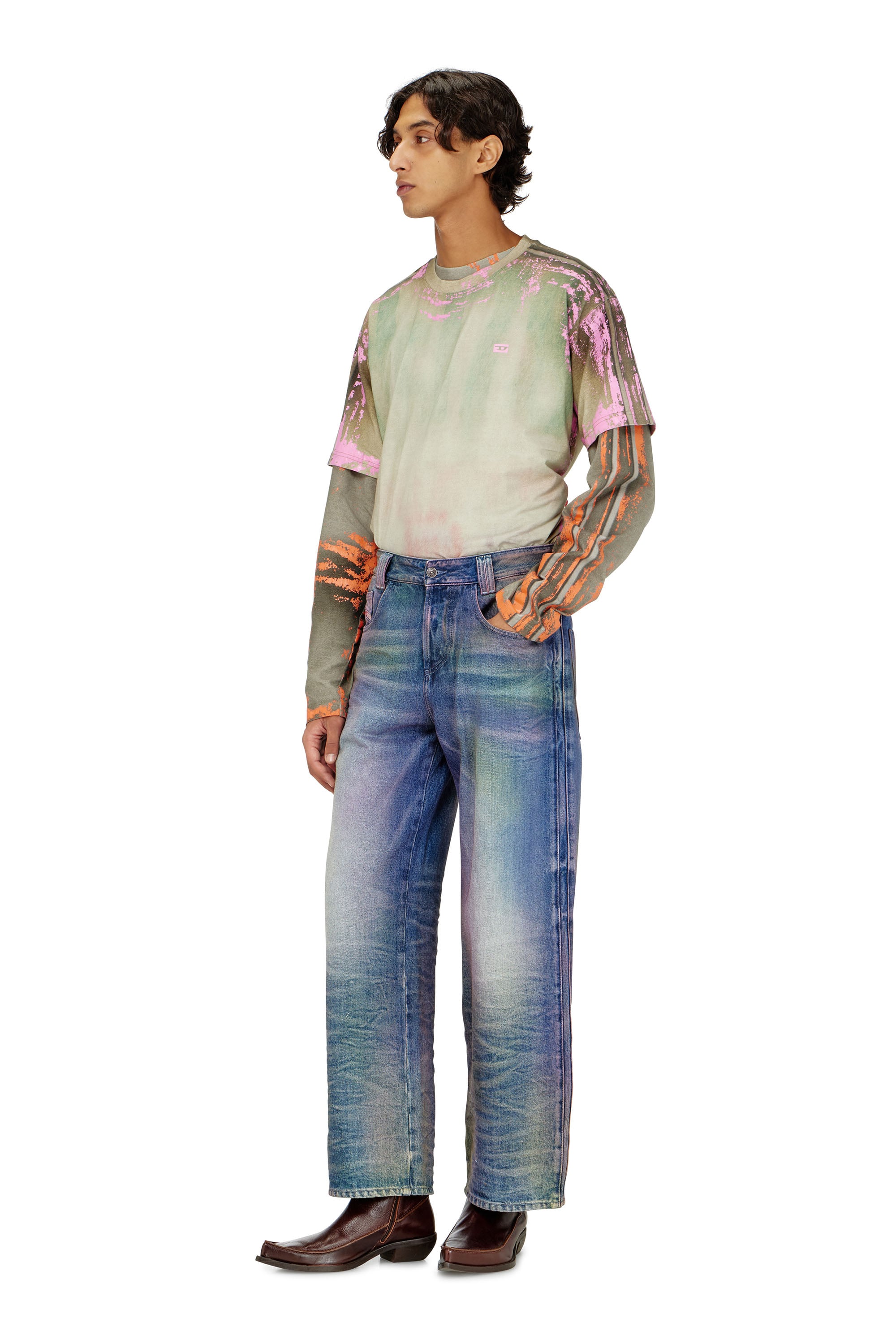 Diesel - Unisex's Relaxed Jeans 1982 D-Hakou 007FW, Medium blue - 3