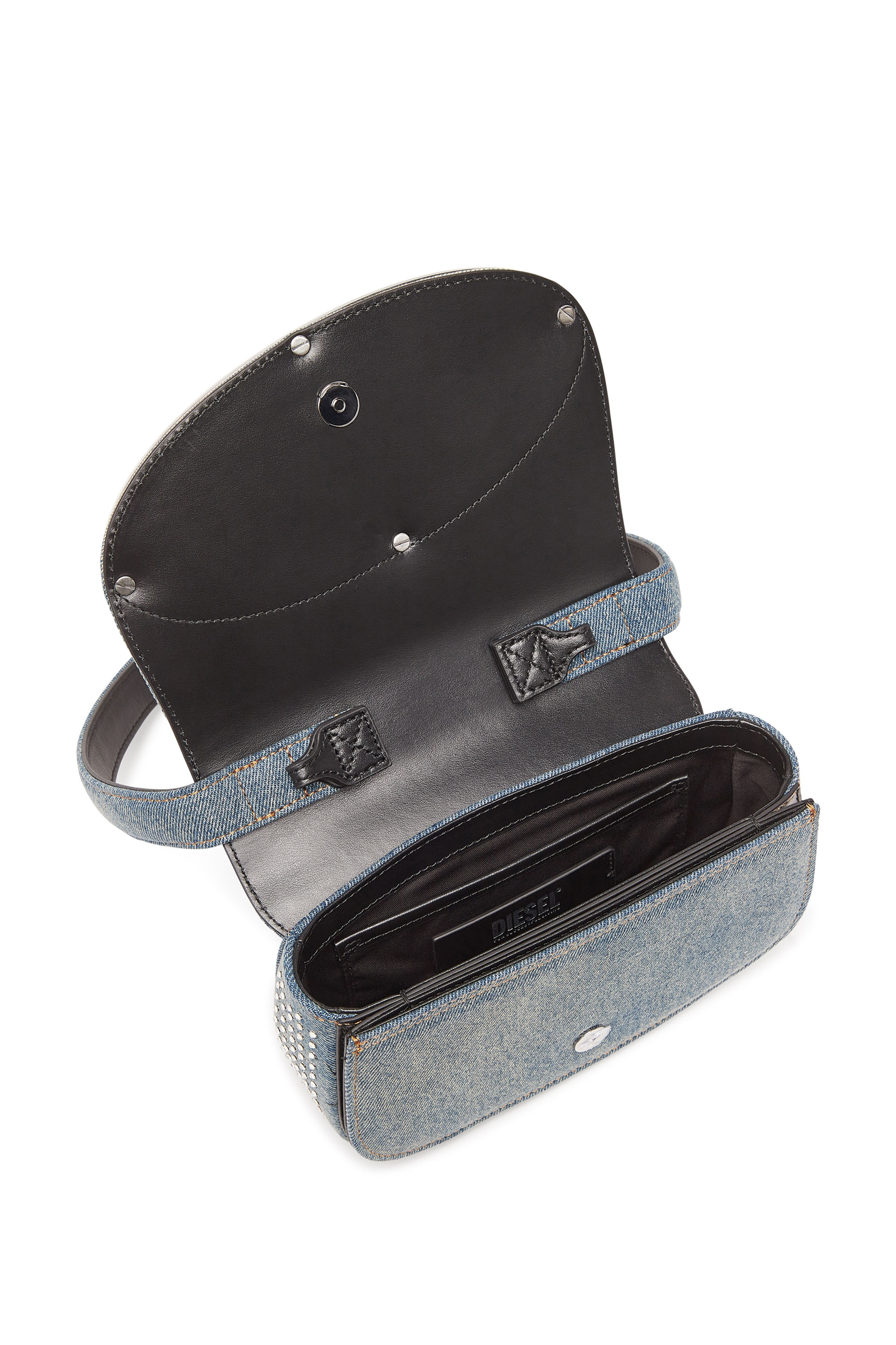 Diesel - 1DR, 1DR - Iconica borsa a spalla in denim e cristalli Donna in Blu - 4