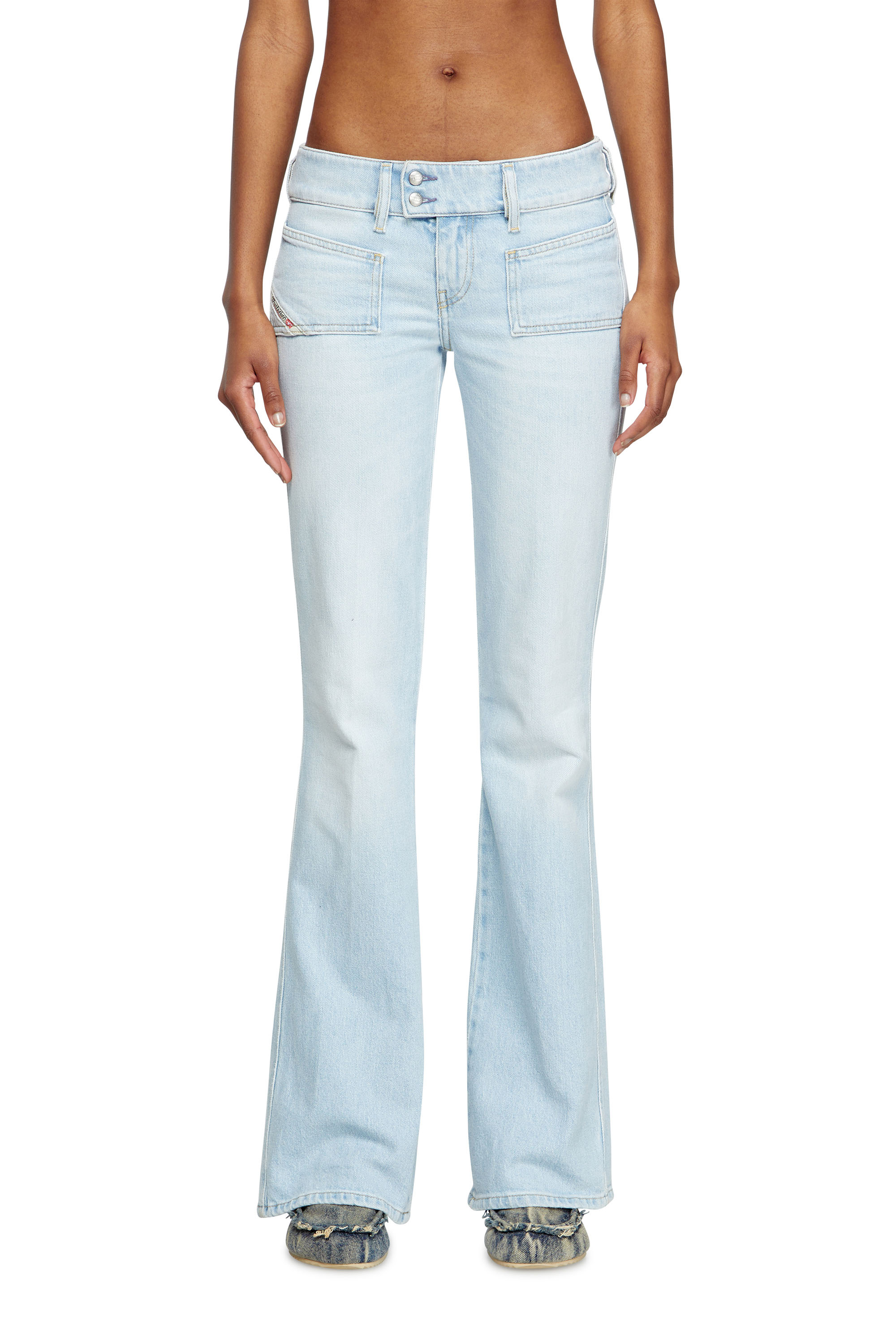 Diesel - Bootcut Jeans D-Hush 09M11 Donna, Blu Chiaro - Image 1